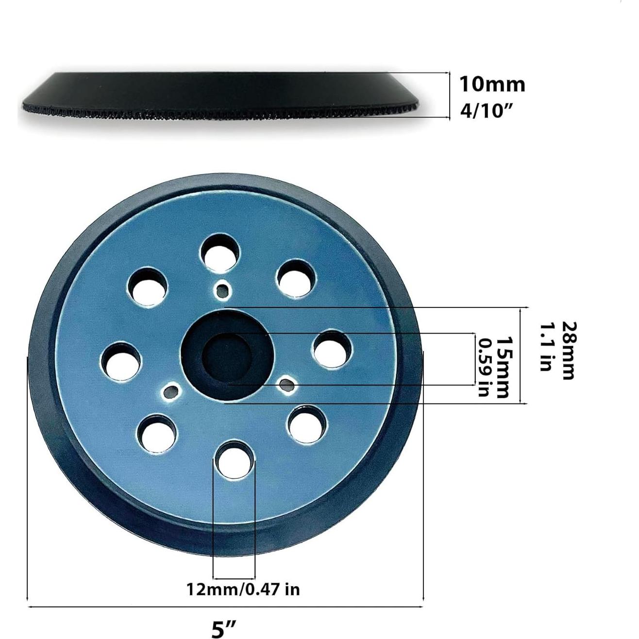 2 Almohadillas de Reemplazo 5" para Lijadora Dewalt/Makita