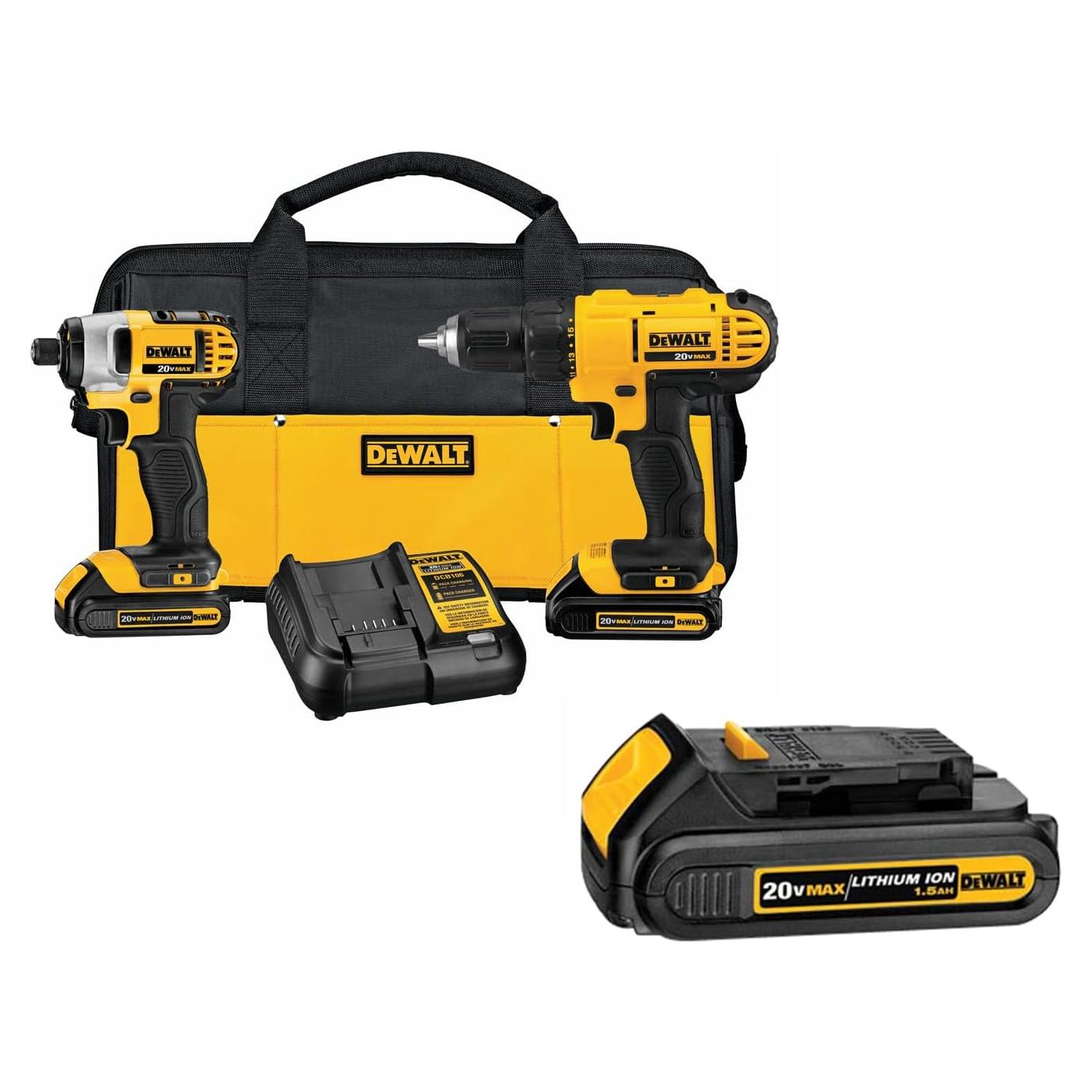 Taladro Inalámbrico DEWALT 20V Max DCK240C2 2-Herramientas