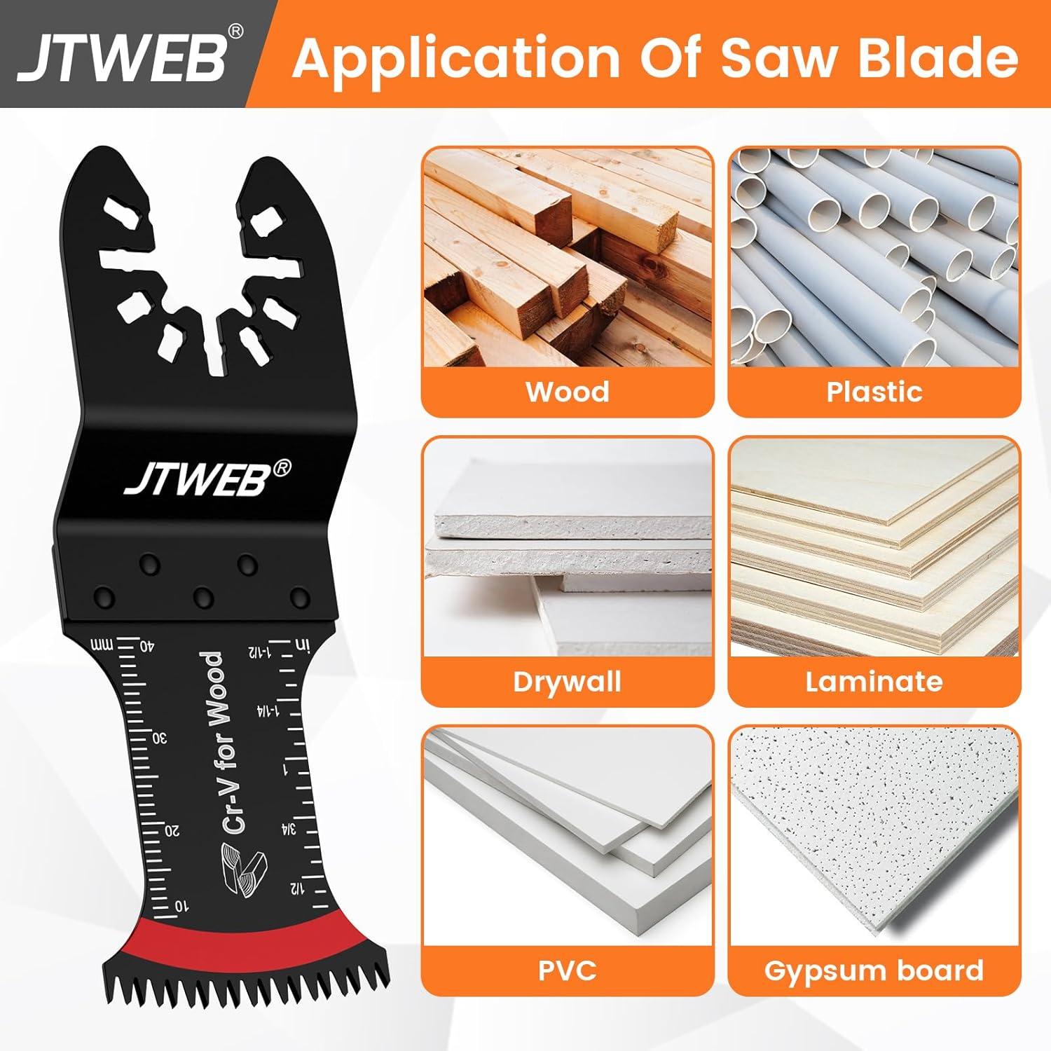 Hojas de Sierra Oscilante JTWEB 10PCS para Madera y Plástico