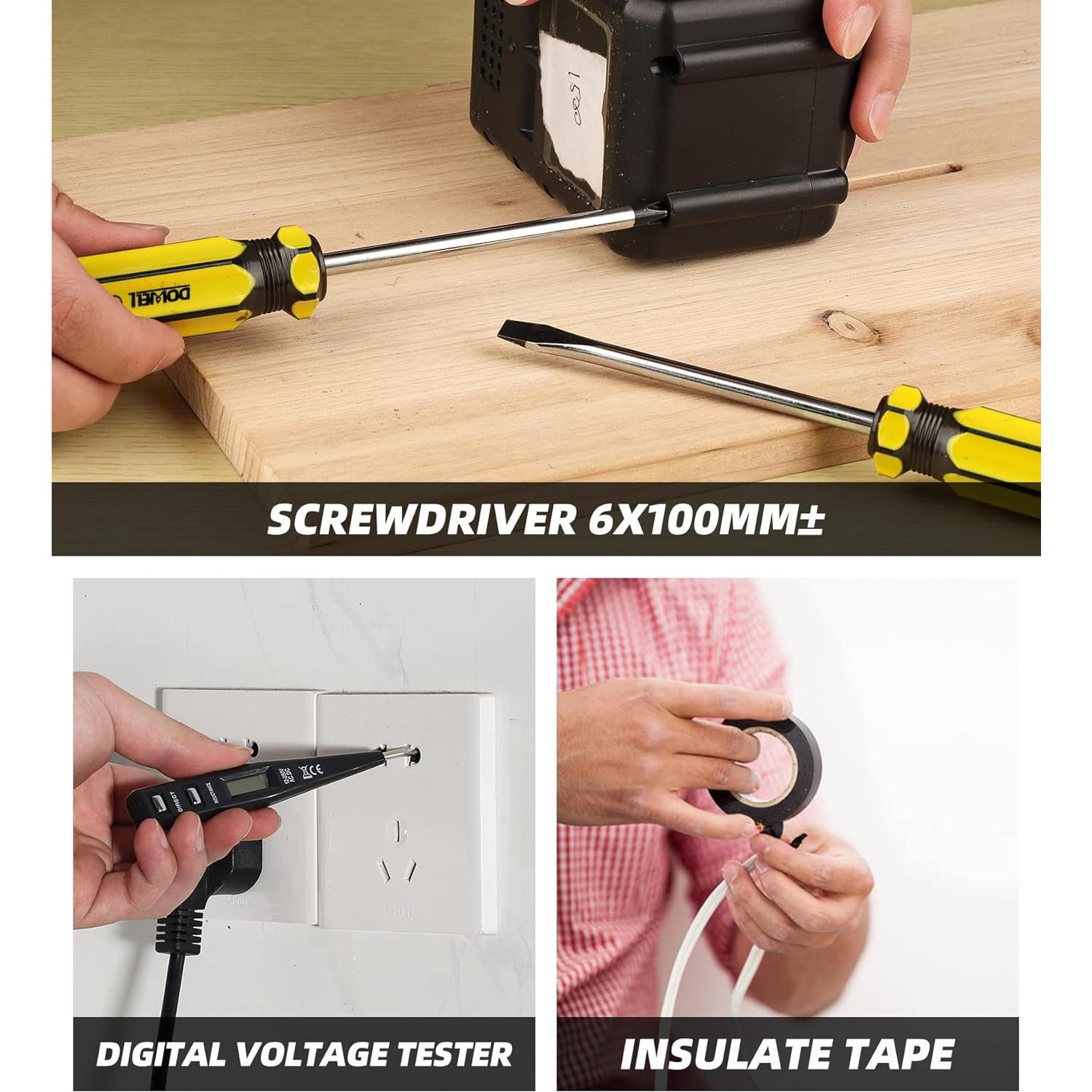 Juego de Herramientas DOWELL 9 Piezas con Caja de Almacenamiento