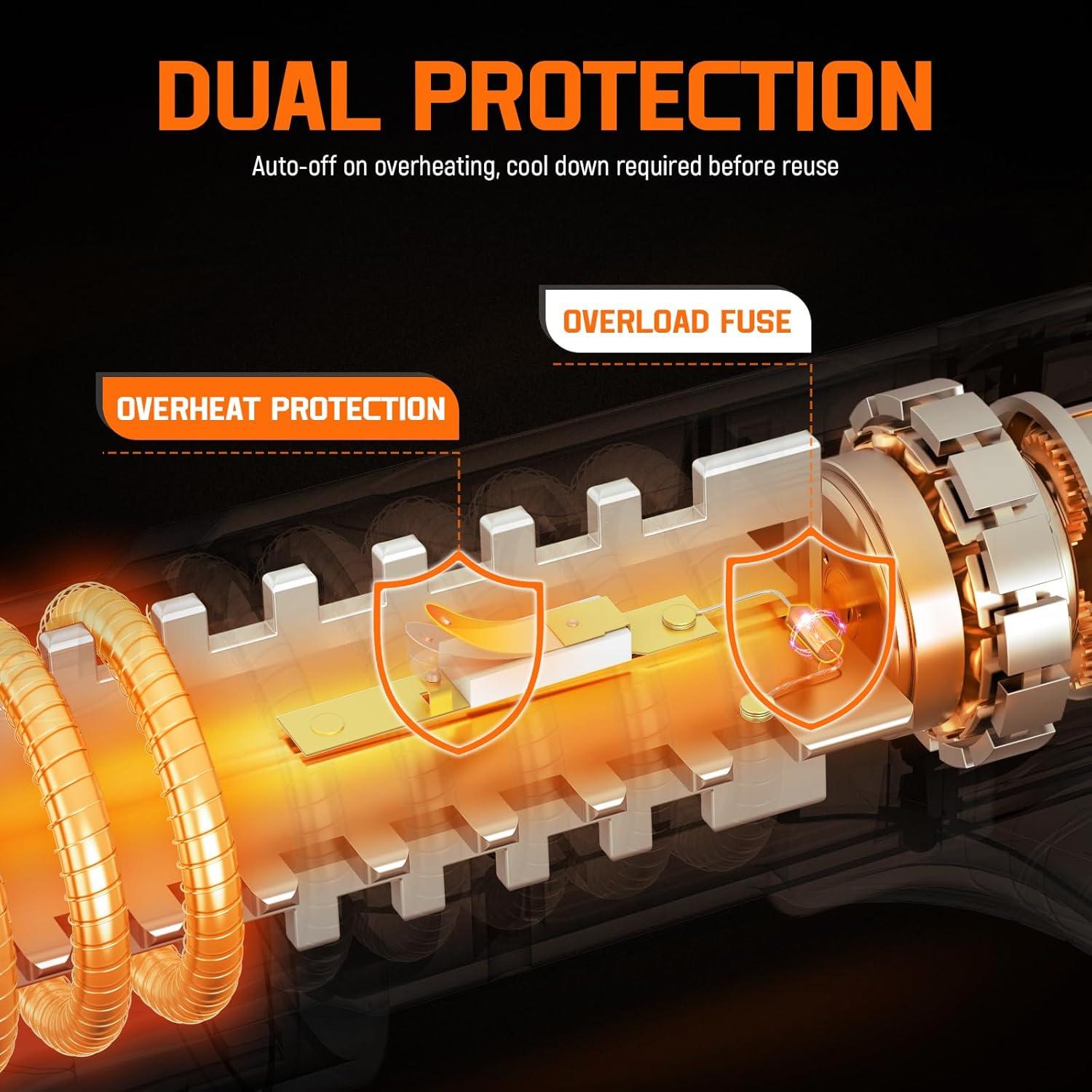 Pistola de Calor Maxxheat 1800W con Doble Fusible y 4 Boquillas