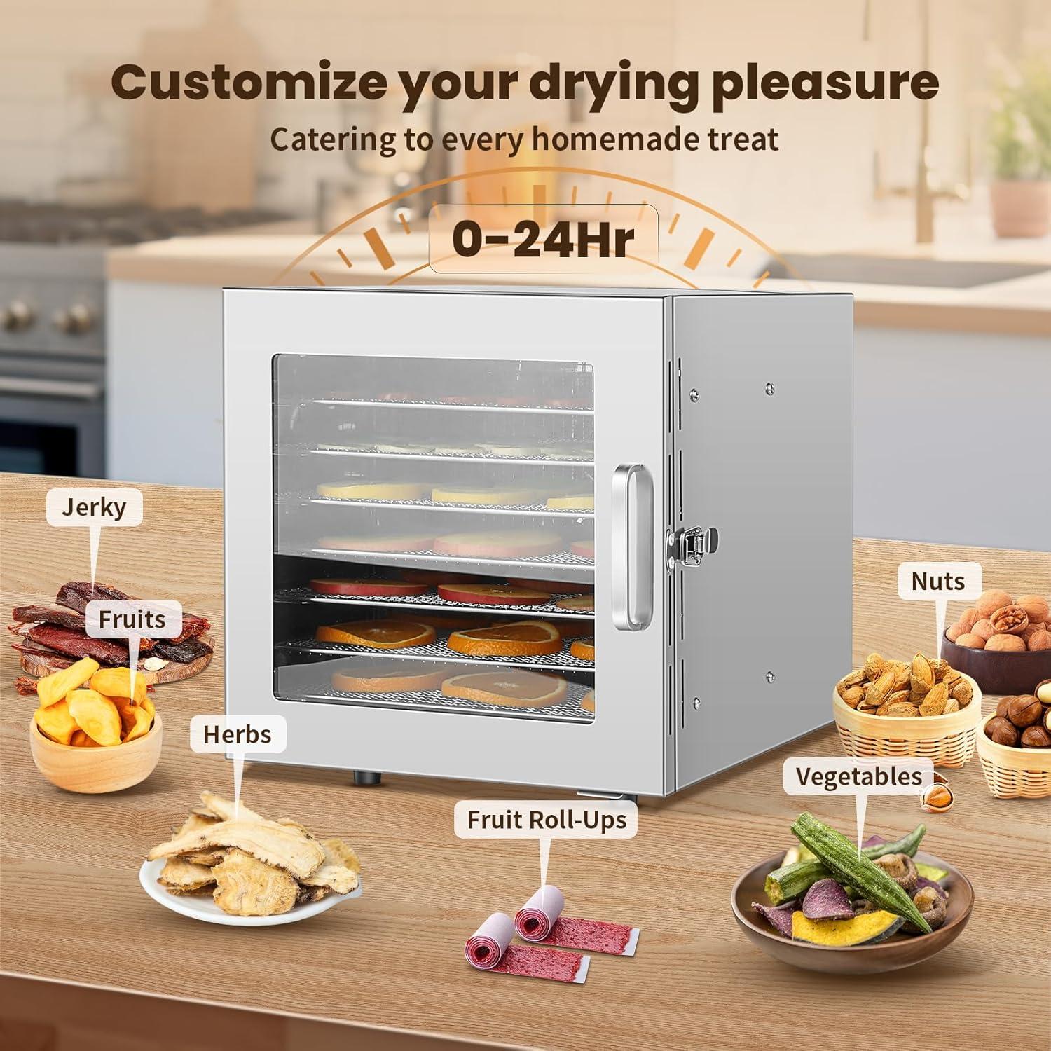 Deshidratadora de Alimentos FAHKNS 8 Bandejas Acero Inoxidable 700W