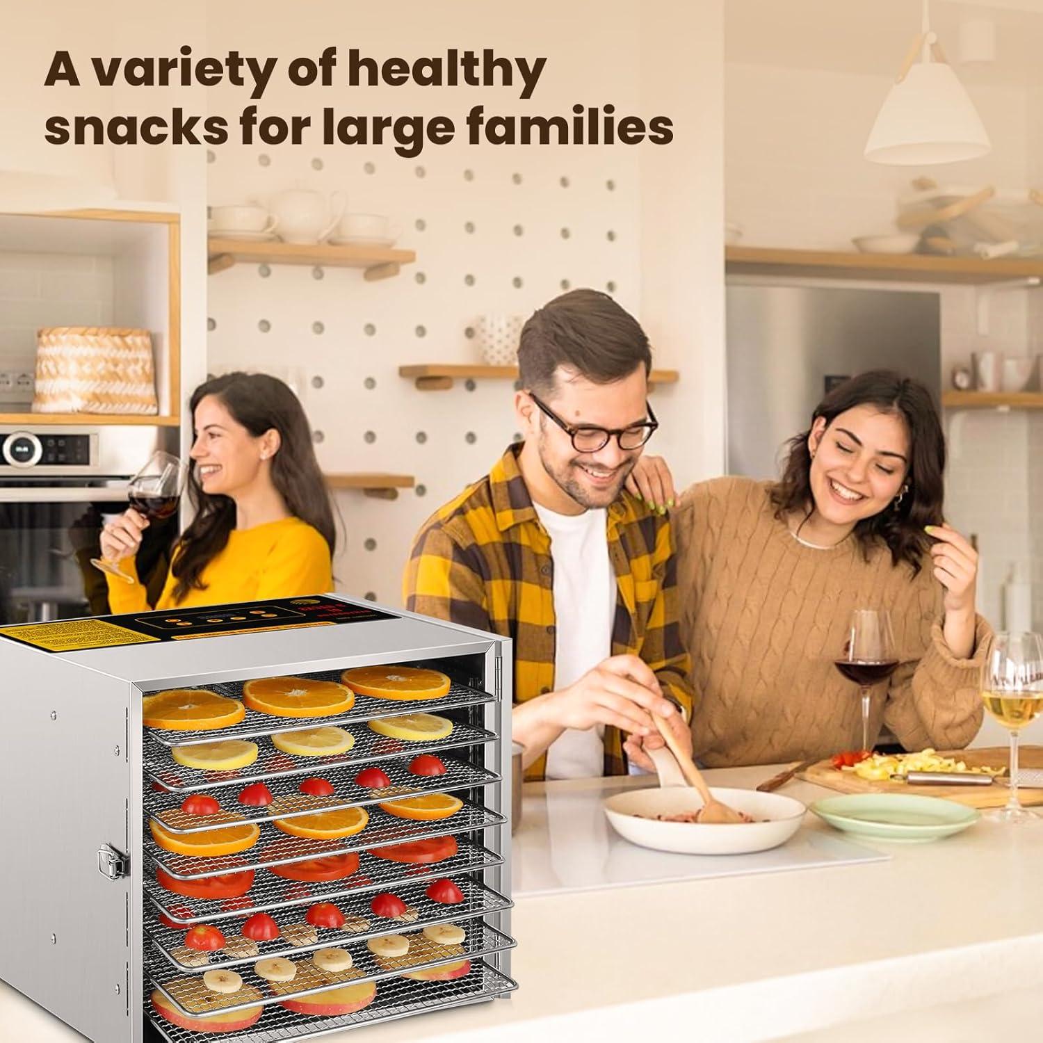 Deshidratadora de Alimentos FAHKNS 8 Bandejas Acero Inoxidable 700W