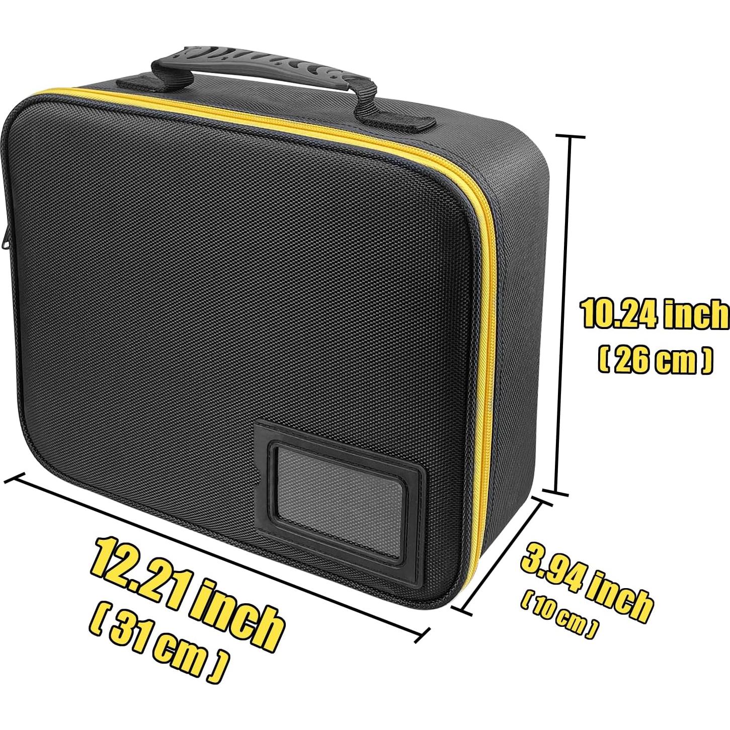 Extra Large Hard Tool Battery Carrying Case fits for Dewalt/Milwaukee/Makita 20V/60V/12V/18VBattery & Charger, Portable Power Tool Box Storage Bag with Adjustable Dividers for Accessories Organizer