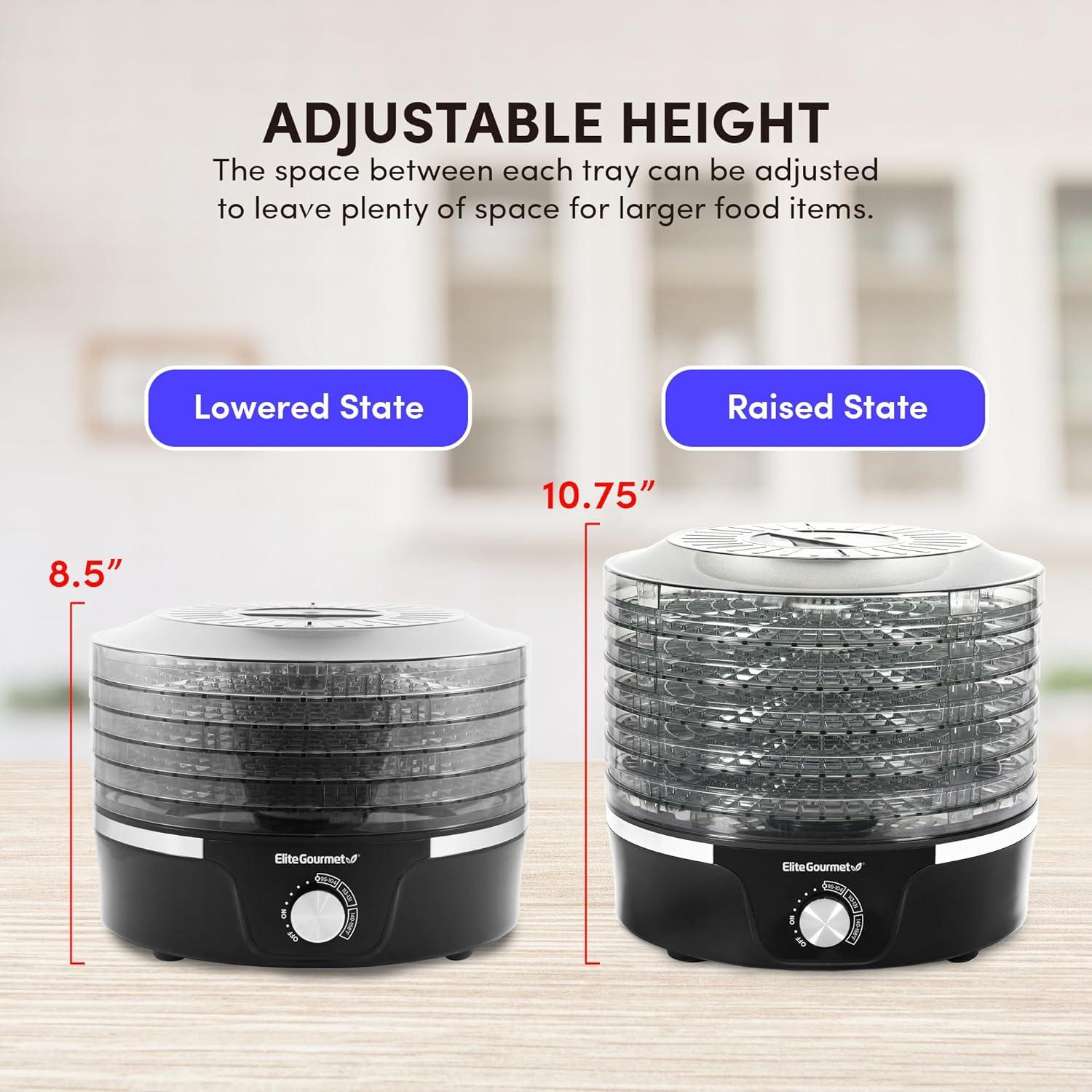 Deshidratador Elite Gourmet EFD319 5 Bandejas 350W Negro