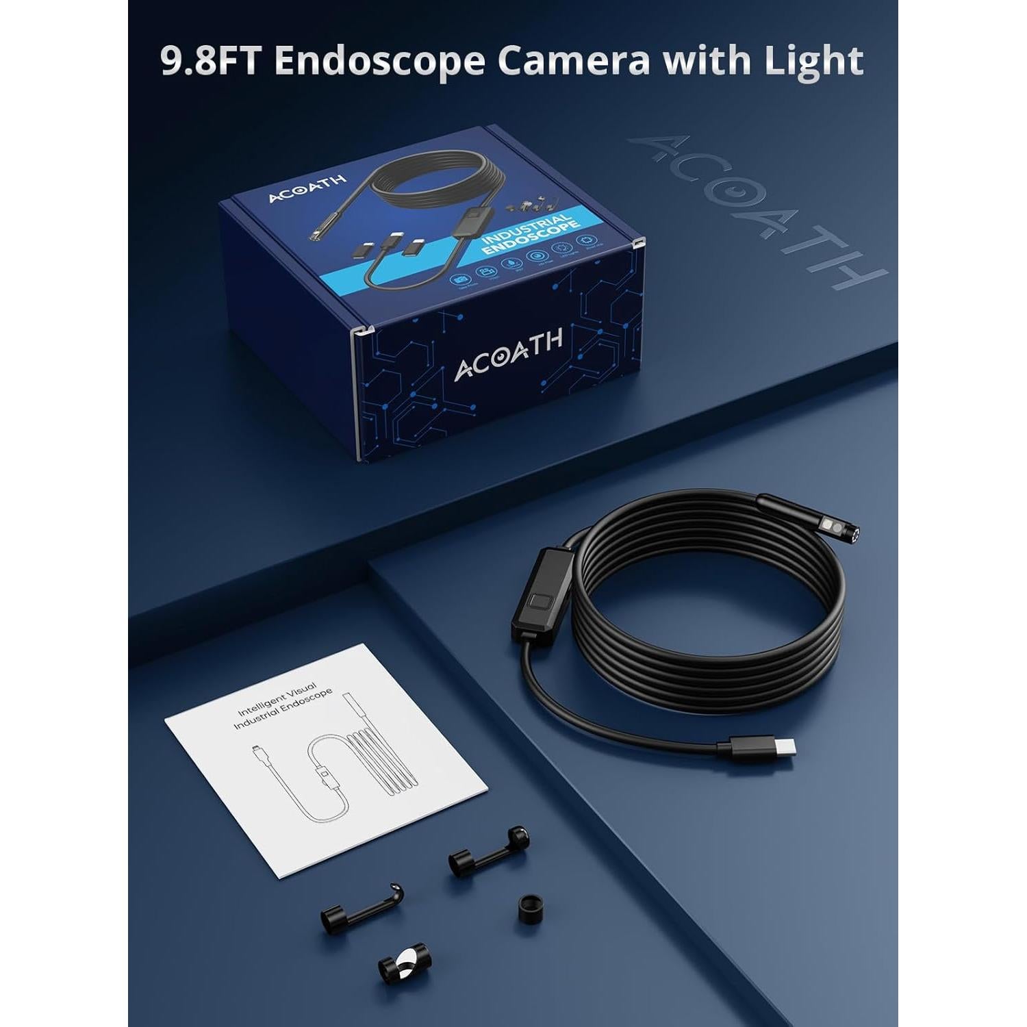 Cámara Endoscópica Acoath 1920P HD Doble Lente 3m IP67
