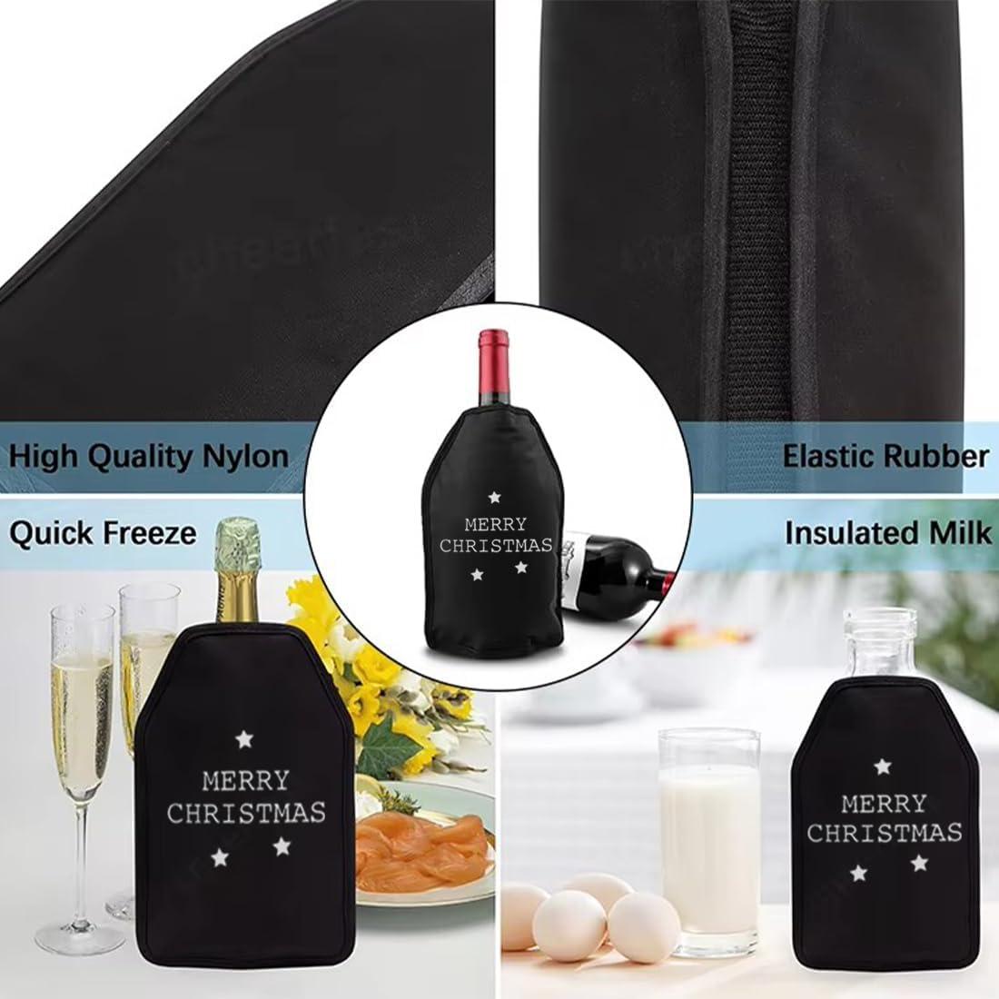 Manga Enfriadora de Vino Coldchill Set de 2 Negro/Santa