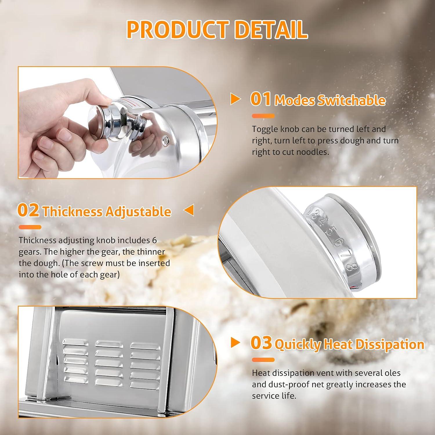 Máquina Eléctrica para Hacer Pasta WICHEMI 135W Acero Inoxidable