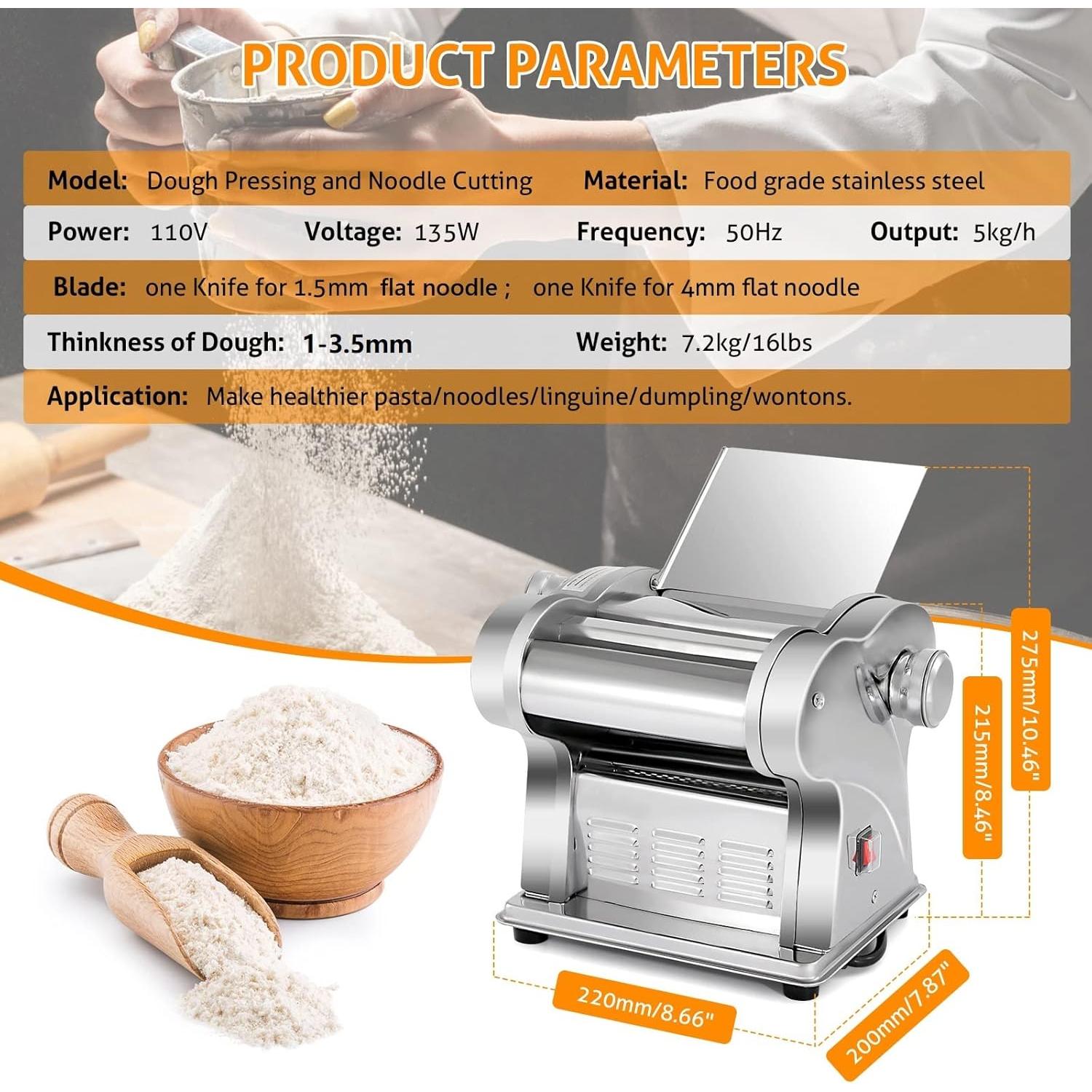 Máquina Eléctrica para Hacer Pasta WICHEMI 135W Acero Inoxidable