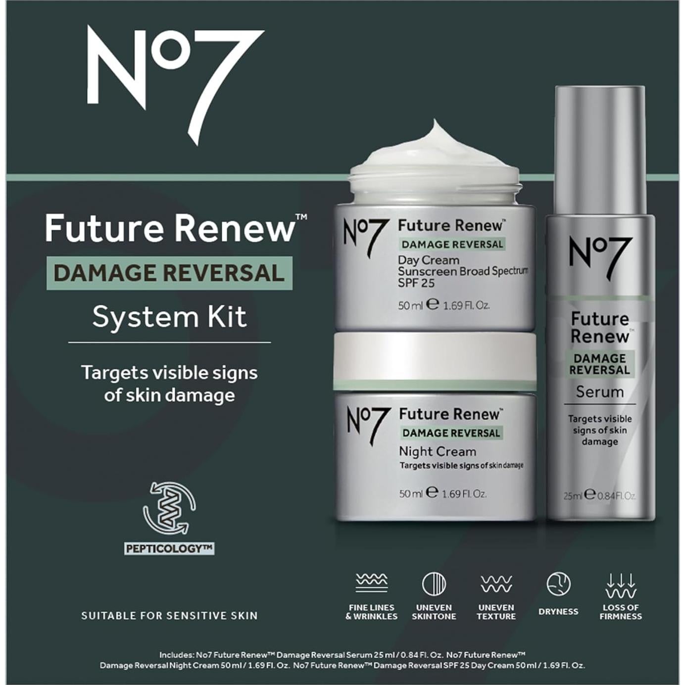 Conjunto de Cuidado de la Piel No7 Futuro Renueva - 3 Piezas