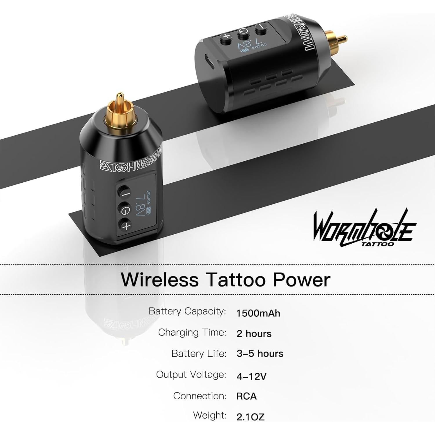 Kit de Tatuaje Inalámbrico Wormhole 1500mAh con Pantalla LED