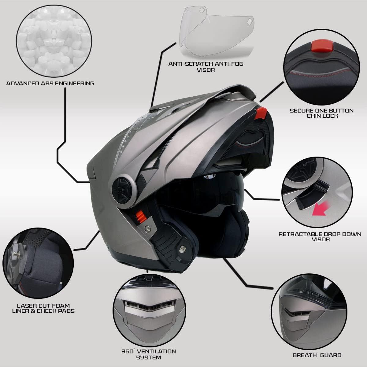 Casco Modular Milwaukee MPH9822DOT Plata Doble Deporte 2.72kg