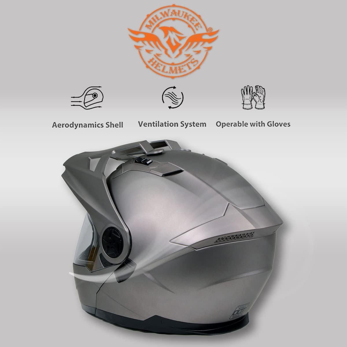 Casco Modular Milwaukee MPH9822DOT Plata Doble Deporte 2.72kg