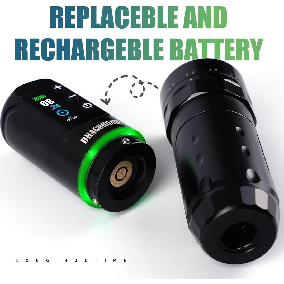 Máquina de Tatuaje Dragonhawk L3 Inalámbrica 7 Golpes Plata