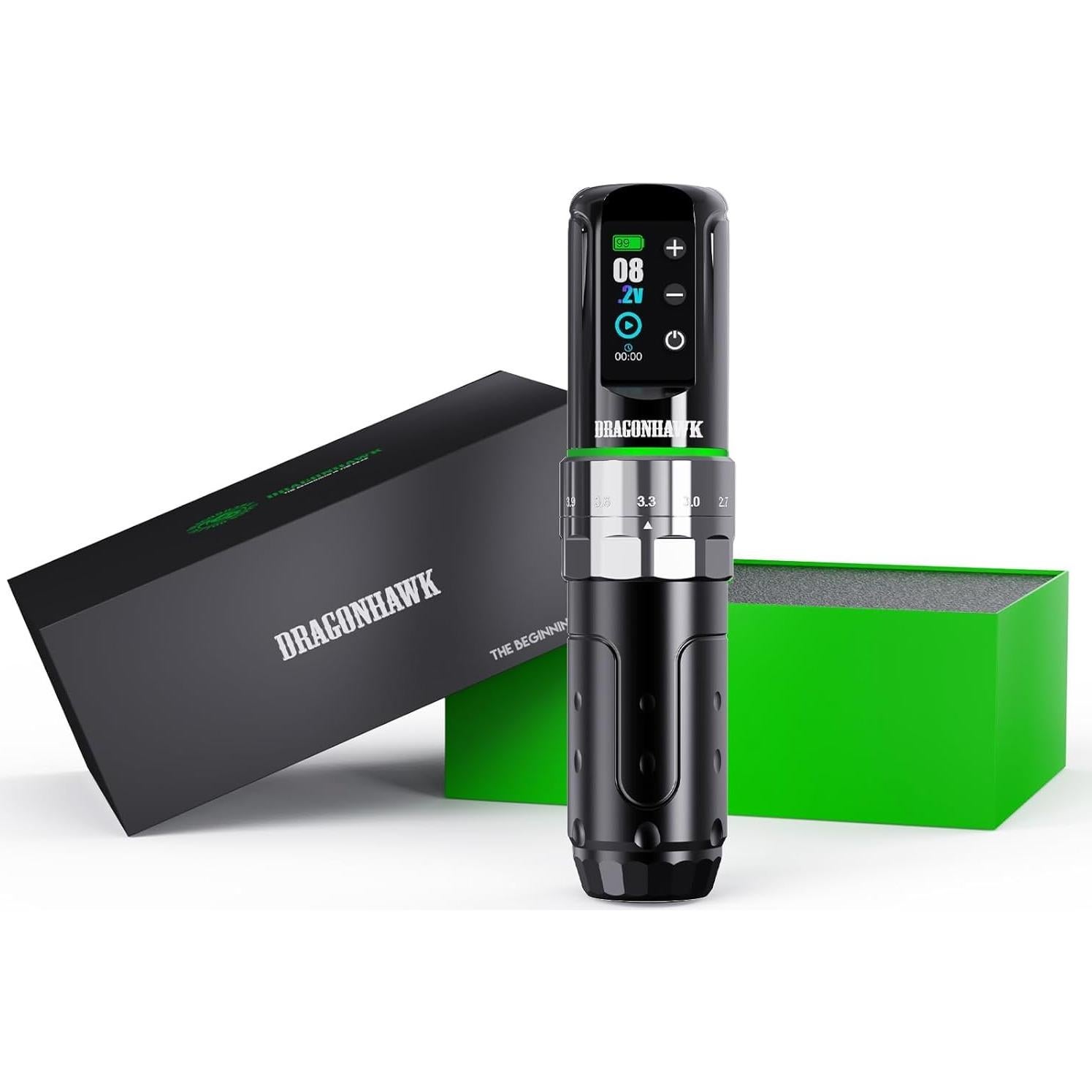 Máquina de Tatuaje Dragonhawk L3 Inalámbrica 7 Golpes Plata