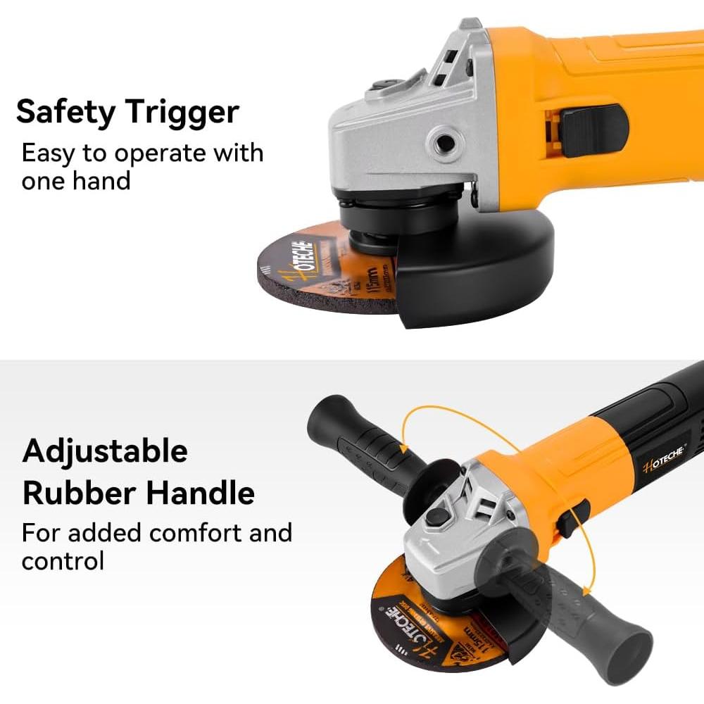 Amoladora Angular Hoteche 4.5" 710W 6A para Metal y Masonería