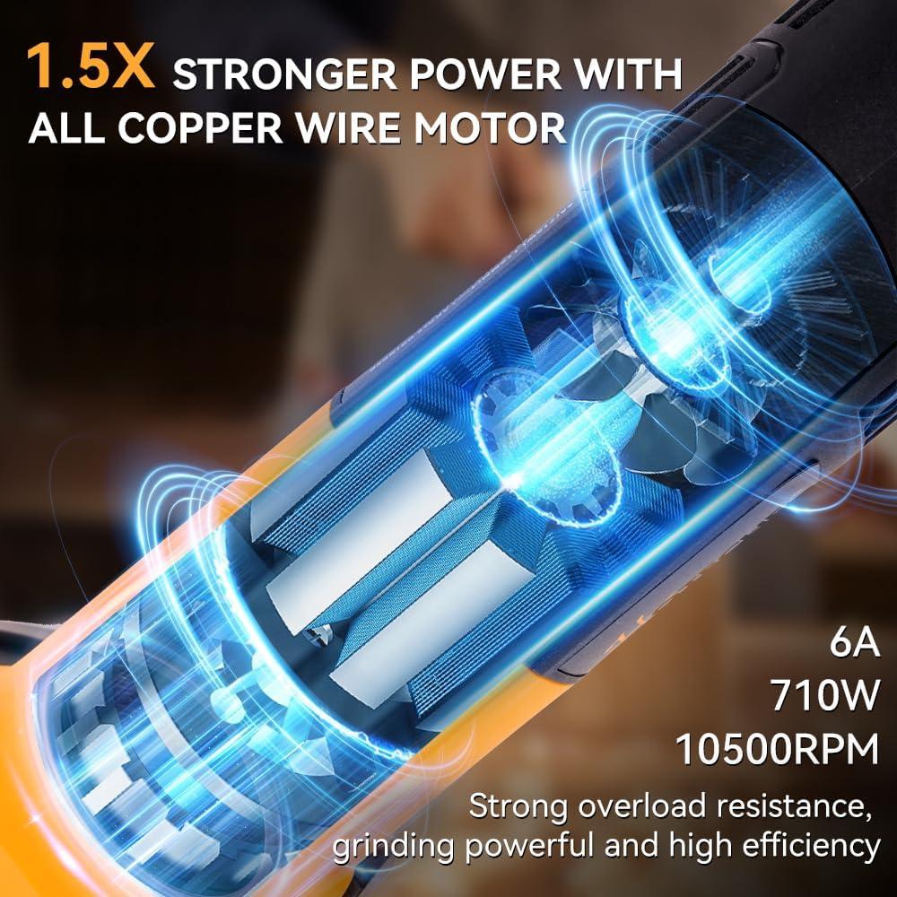 Amoladora Angular Hoteche 4.5" 710W 6A para Metal y Masonería