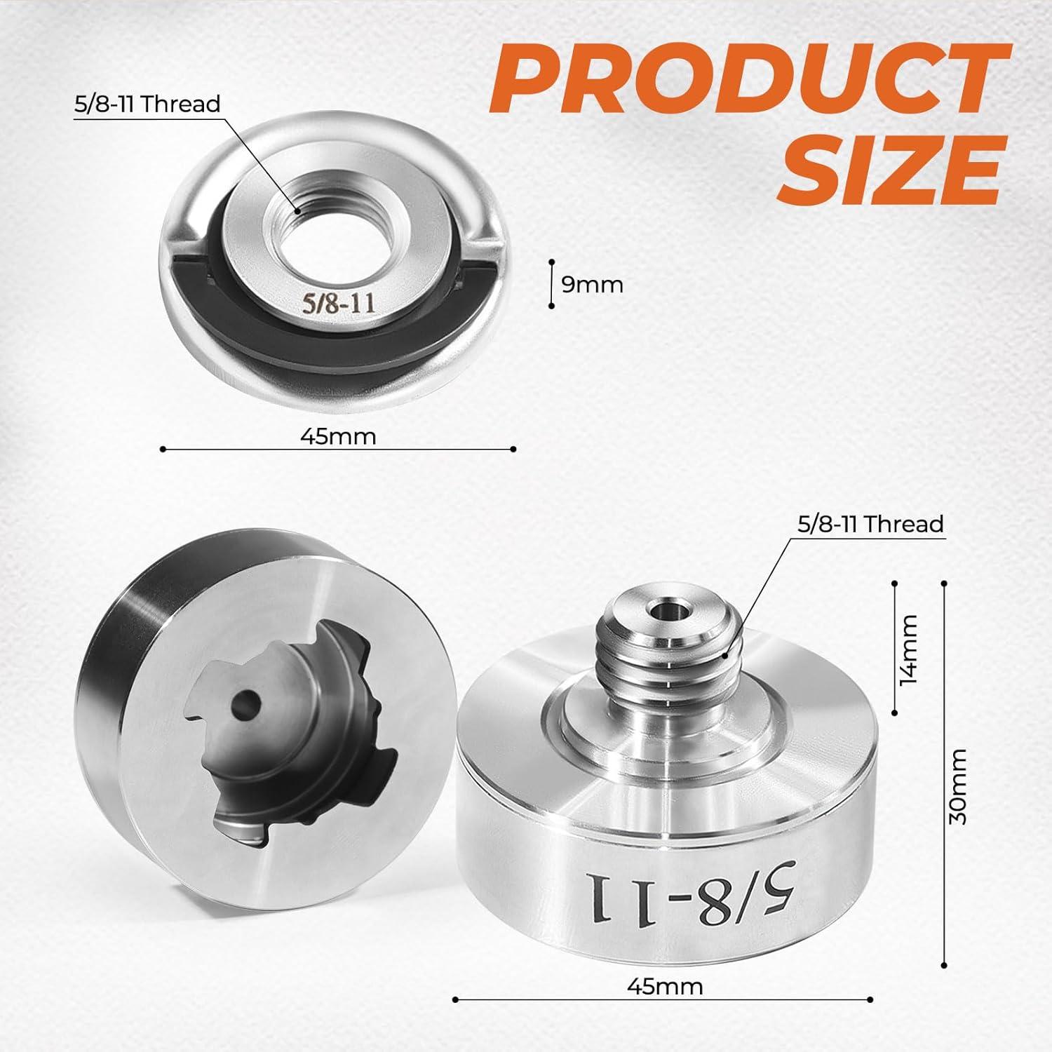Angle Grinder Adapter Kit(XLOCK to 5/8"-11 Thread),Suitable for XLOCK Angle Grinder,Convert and Install Saw Blades, Polish Discs, etc.