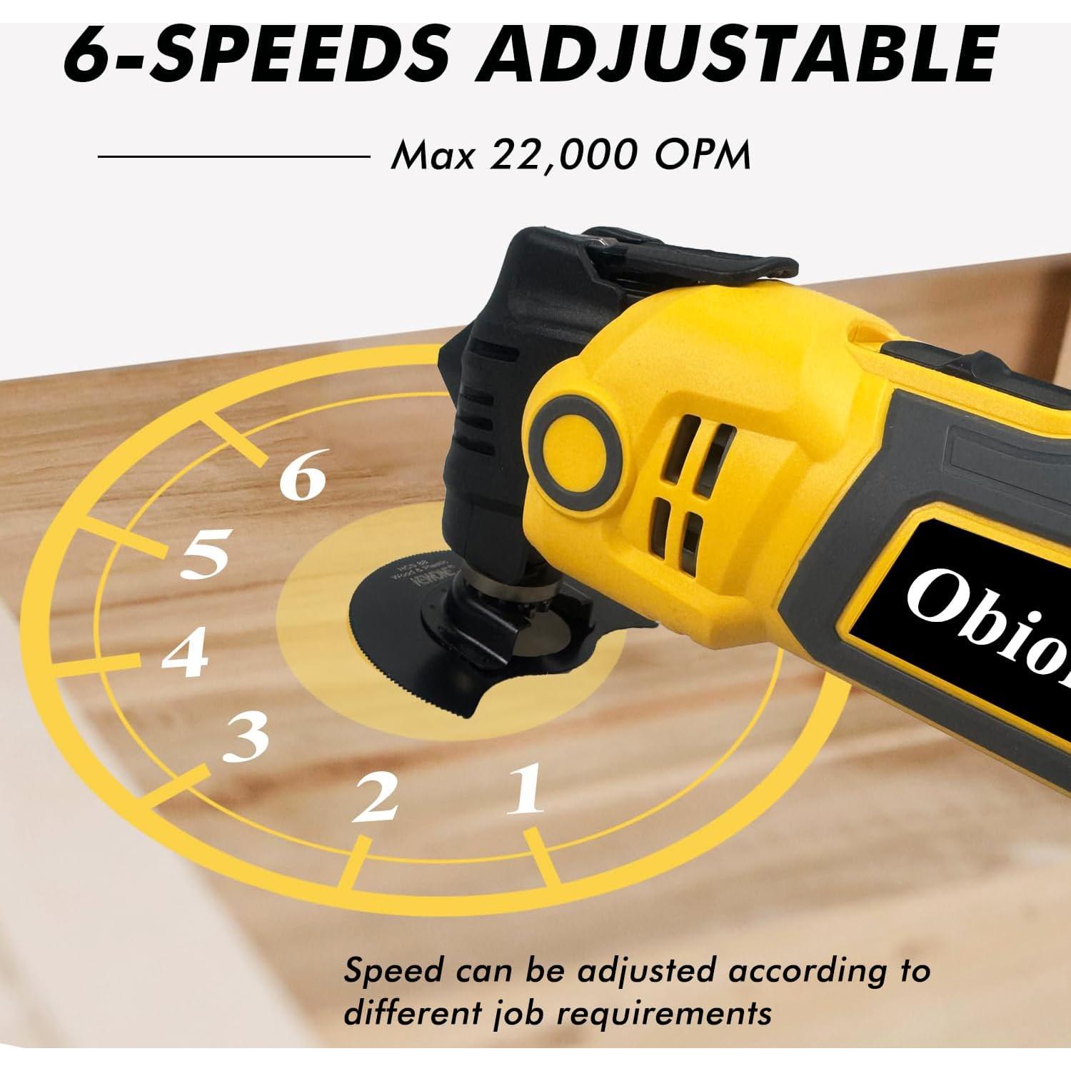 Corded Oscillating Saw 3.5 Amp Oscillating Multi Tool Kit with 4° Oscillation Angle,6 Variable Speed Multi Purpose Power Tool,18Pcs Electric Multitool Blades for Cutting/Sanding