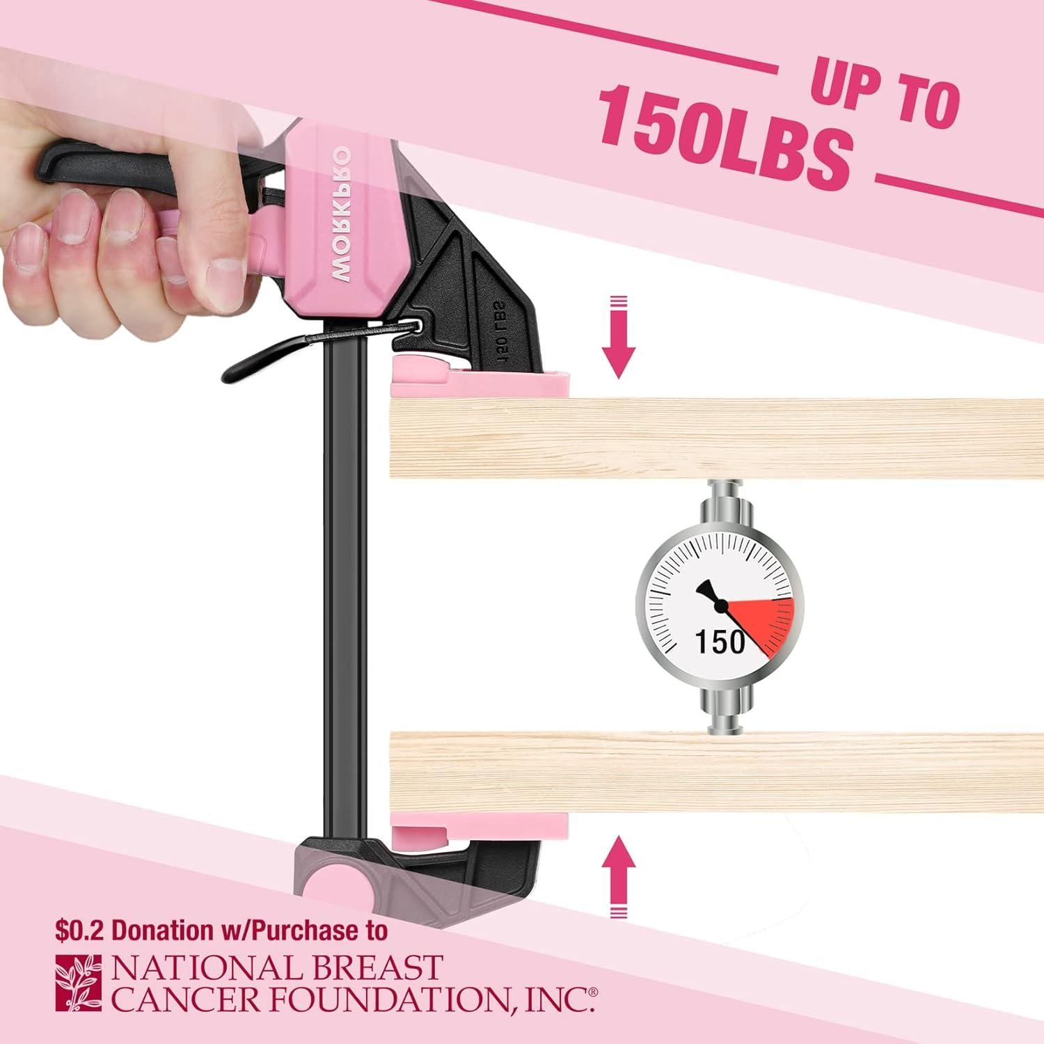 WORKPRO Juego de Abrazaderas de Carpintería 6" y 12" Rosa