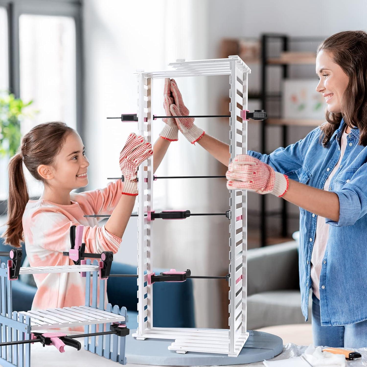 WORKPRO Juego de Abrazaderas de Carpintería 6" y 12" Rosa