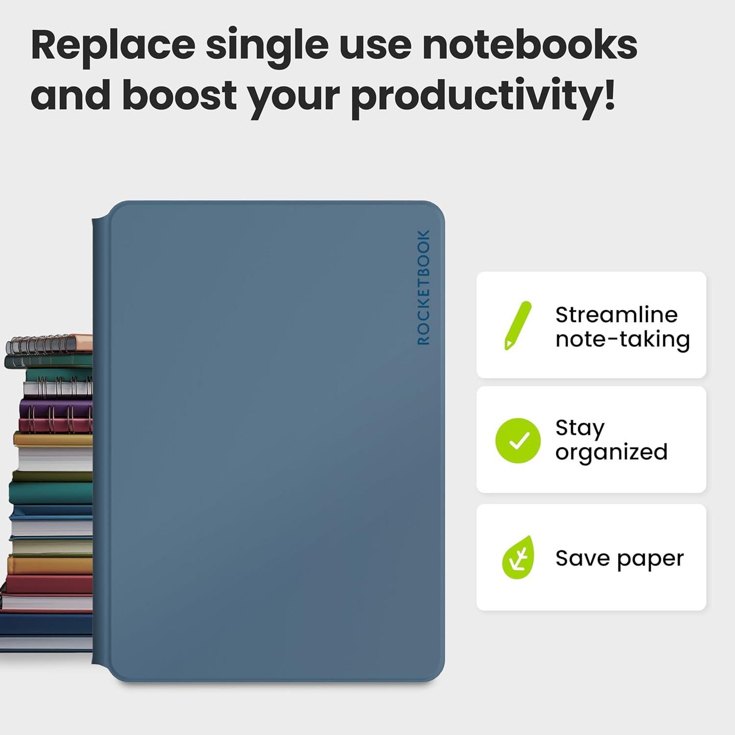 Rocketbook Pro Cuaderno Inteligente Reutilizable A4 Azul