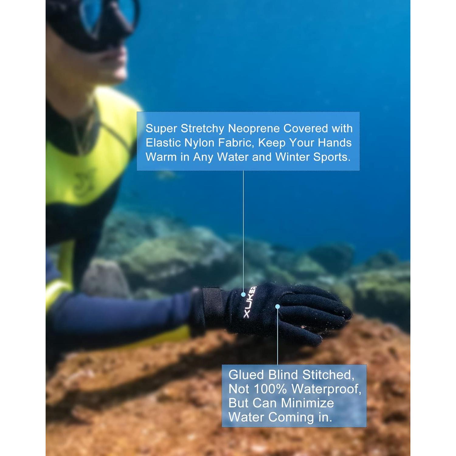 Guantes de Neopreno XUKER 3mm para Buceo y Surf Unisex