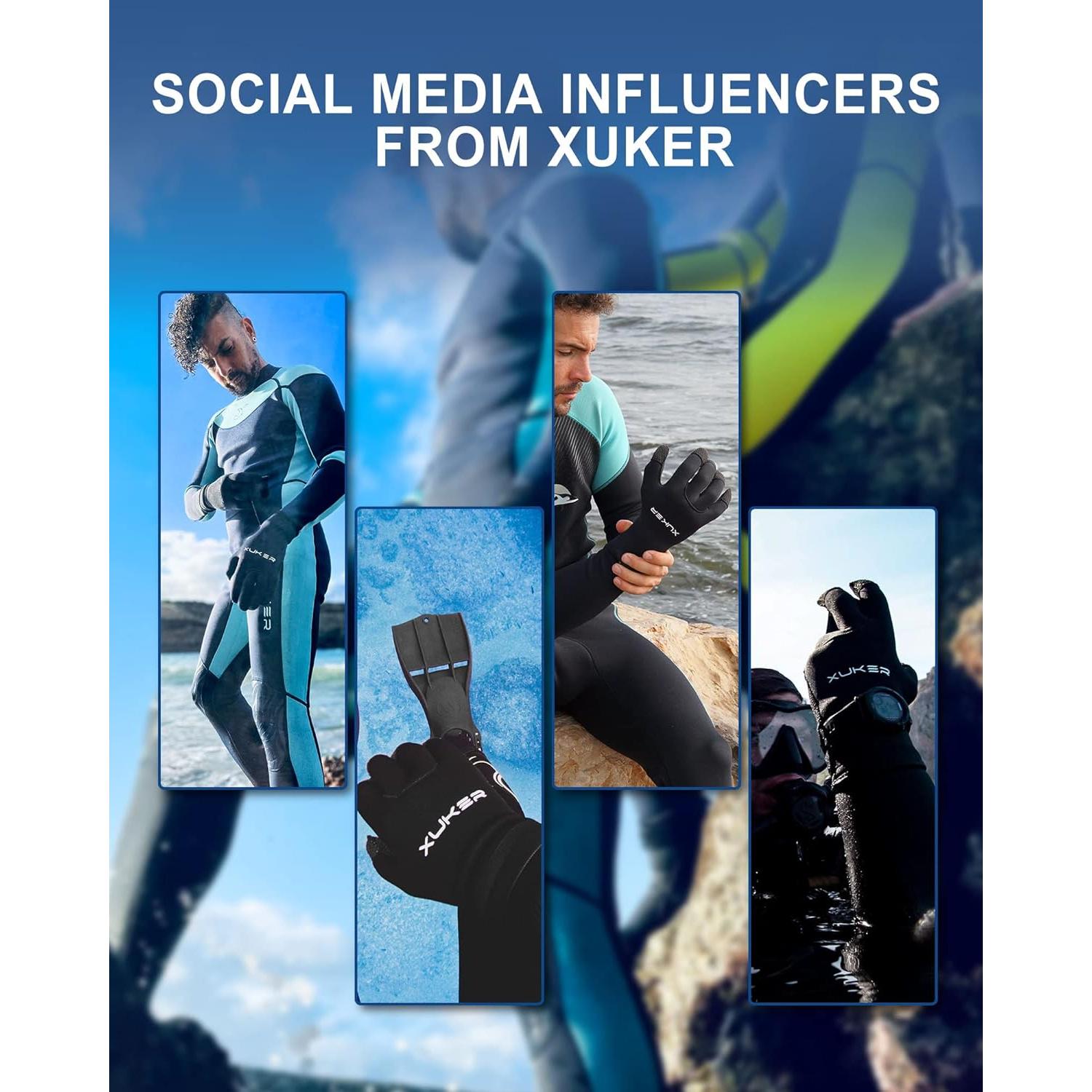 Guantes de Neopreno XUKER 3mm para Buceo y Surf Unisex
