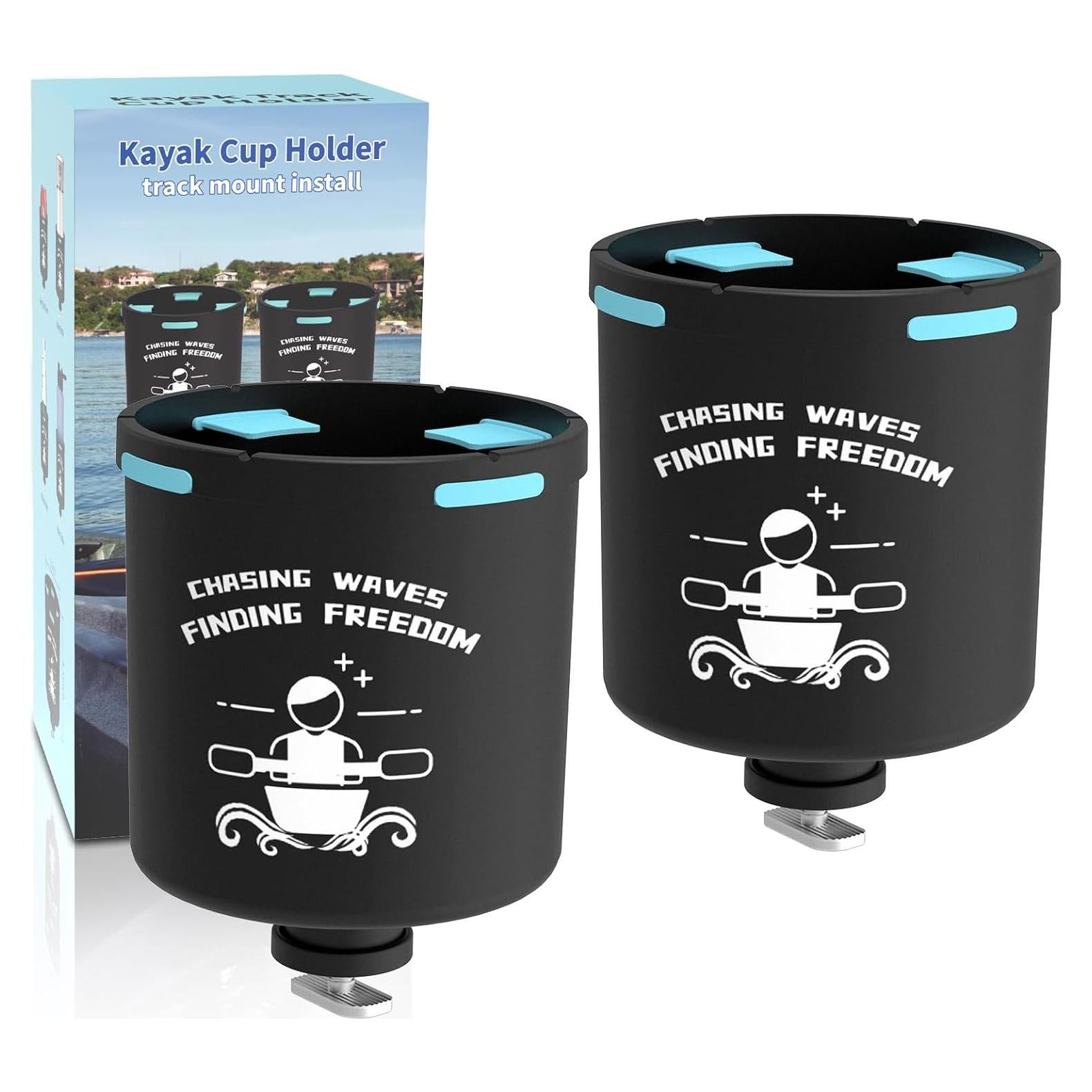 Soporte para Tazas de Kayak Huntury 2 Pcs con Tapas de Goma