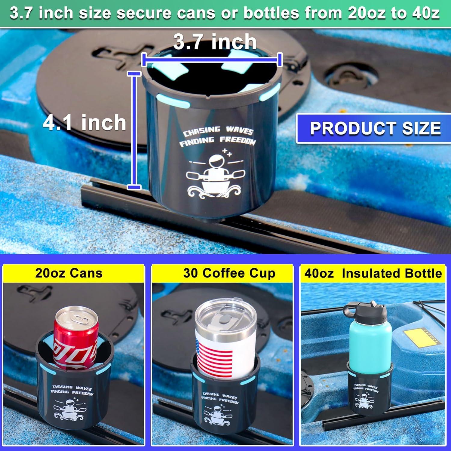 Soporte para Tazas de Kayak Huntury 2 Pcs con Tapas de Goma