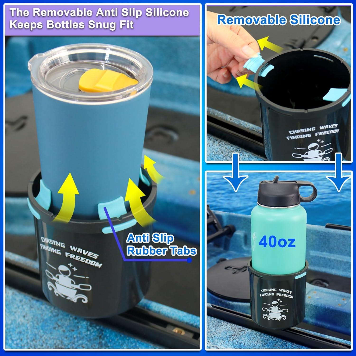 Soporte para Tazas de Kayak Huntury 2 Pcs con Tapas de Goma