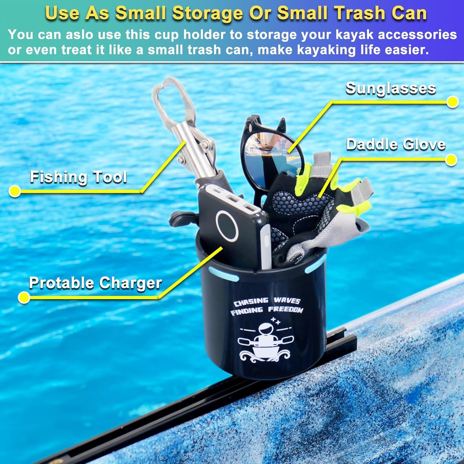 Soporte para Tazas de Kayak Huntury 2 Pcs con Tapas de Goma