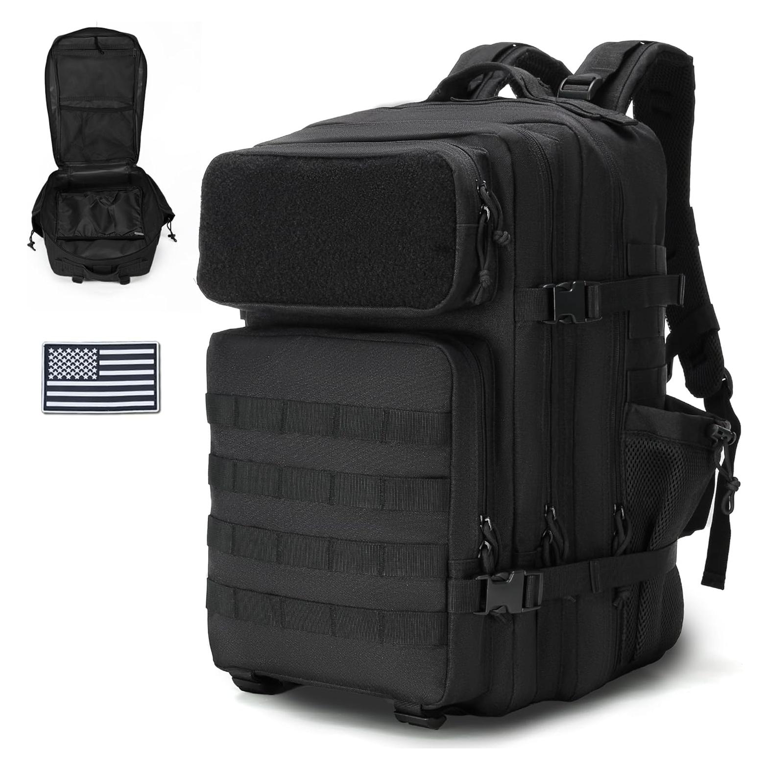 Mochila Táctica Militar 45L para Camping y Senderismo - Negro