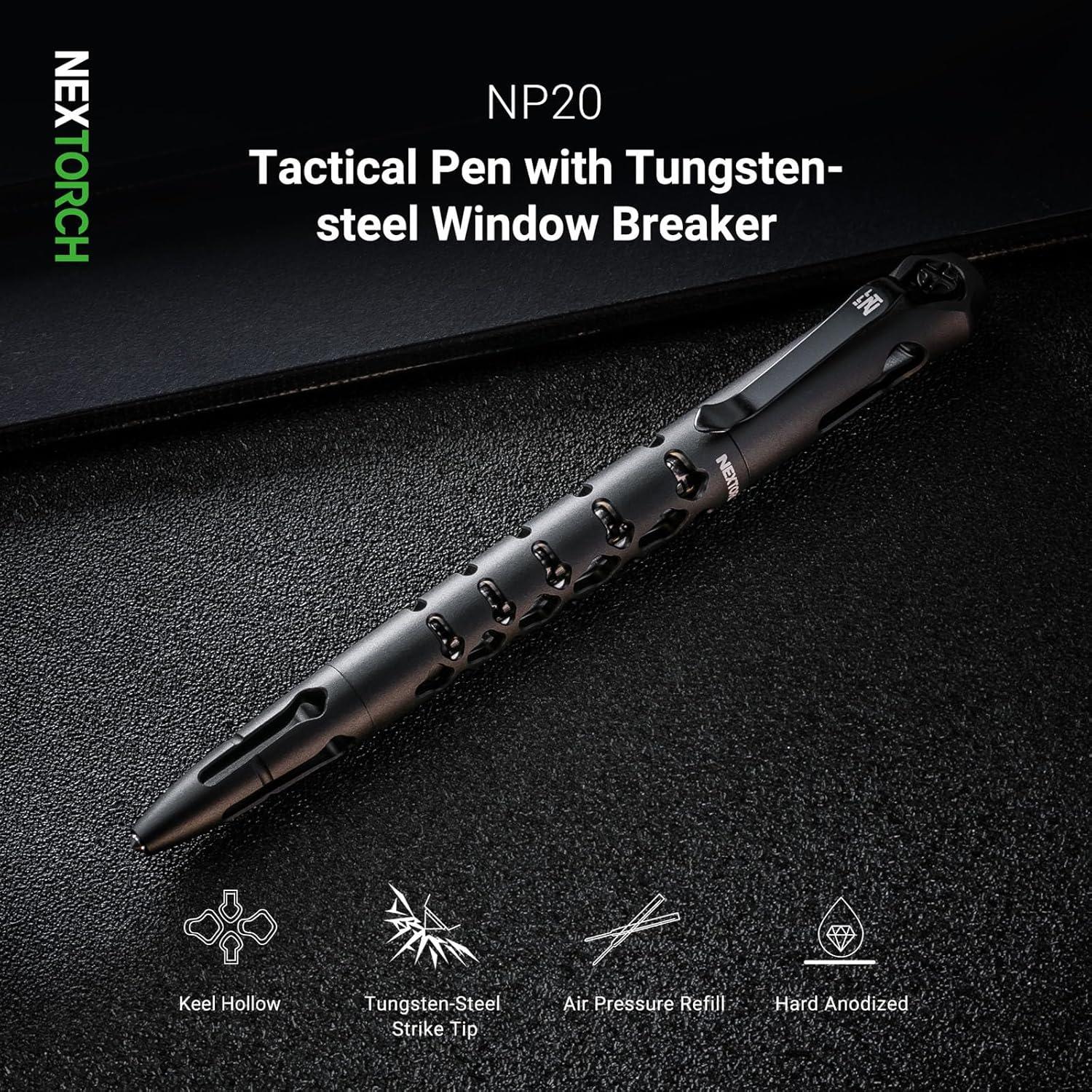 Bolígrafo Táctico NEXTORCH NP20 con Punta Rompe Cristales