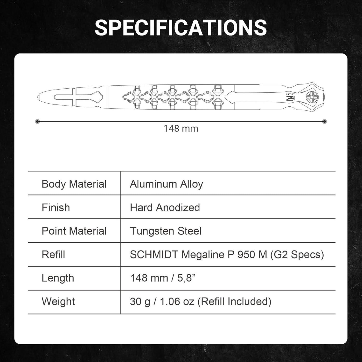 Bolígrafo Táctico NEXTORCH NP20 con Punta Rompe Cristales