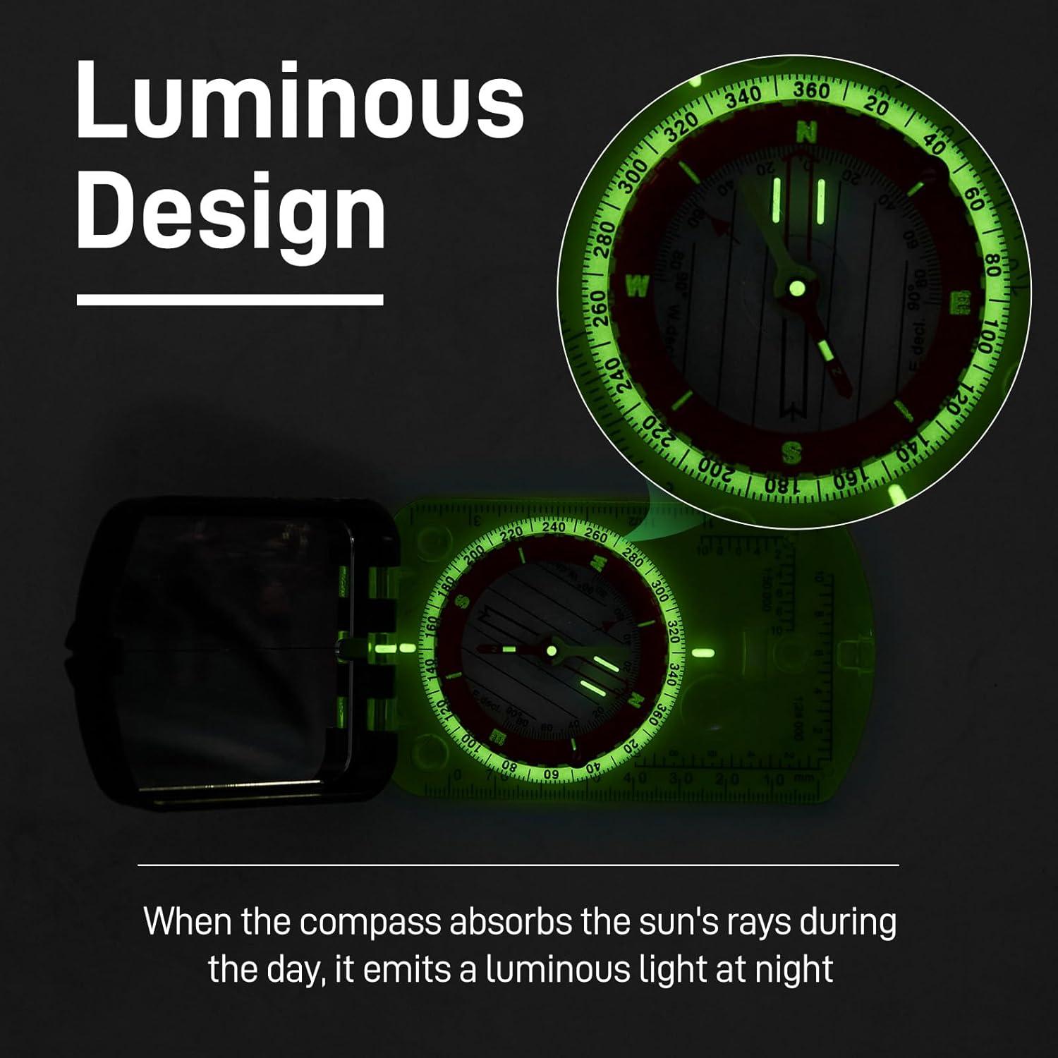 Brújula de Supervivencia Sportneer para Senderismo Verde