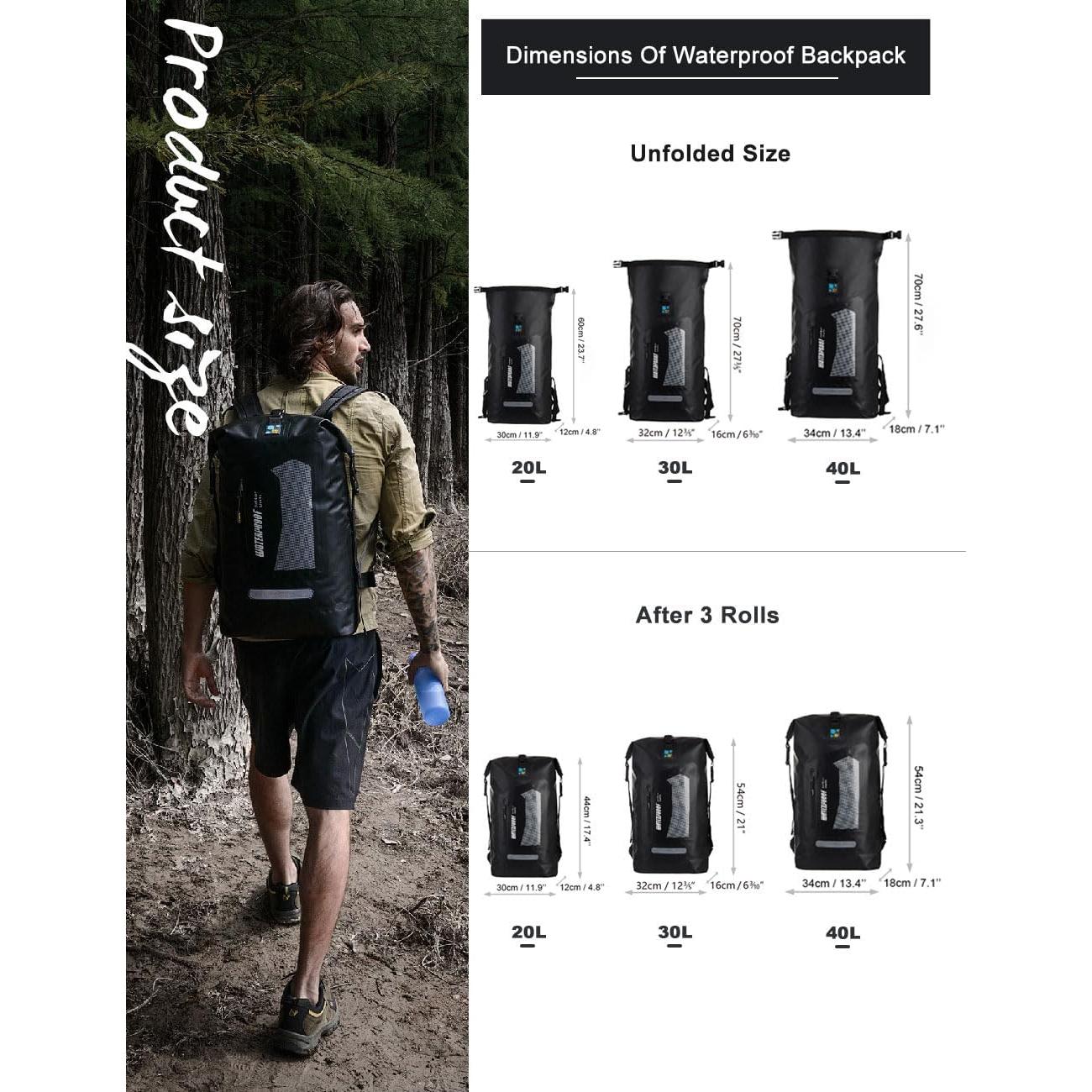 Mochila Impermeable IDRYBAG 20L/30L/40L para Aventura