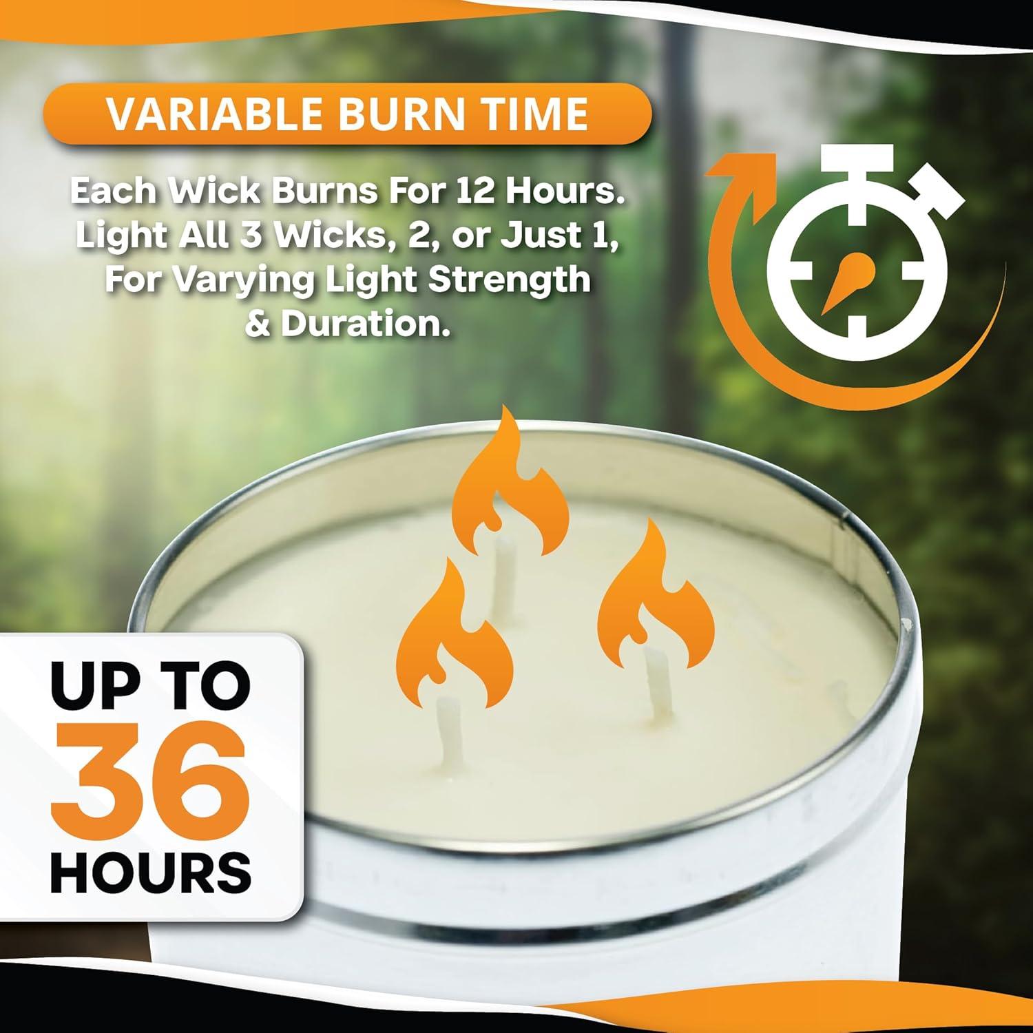 Vela de Emergencia 3 Mechas SE Survivor 36 Horas Cera Soja