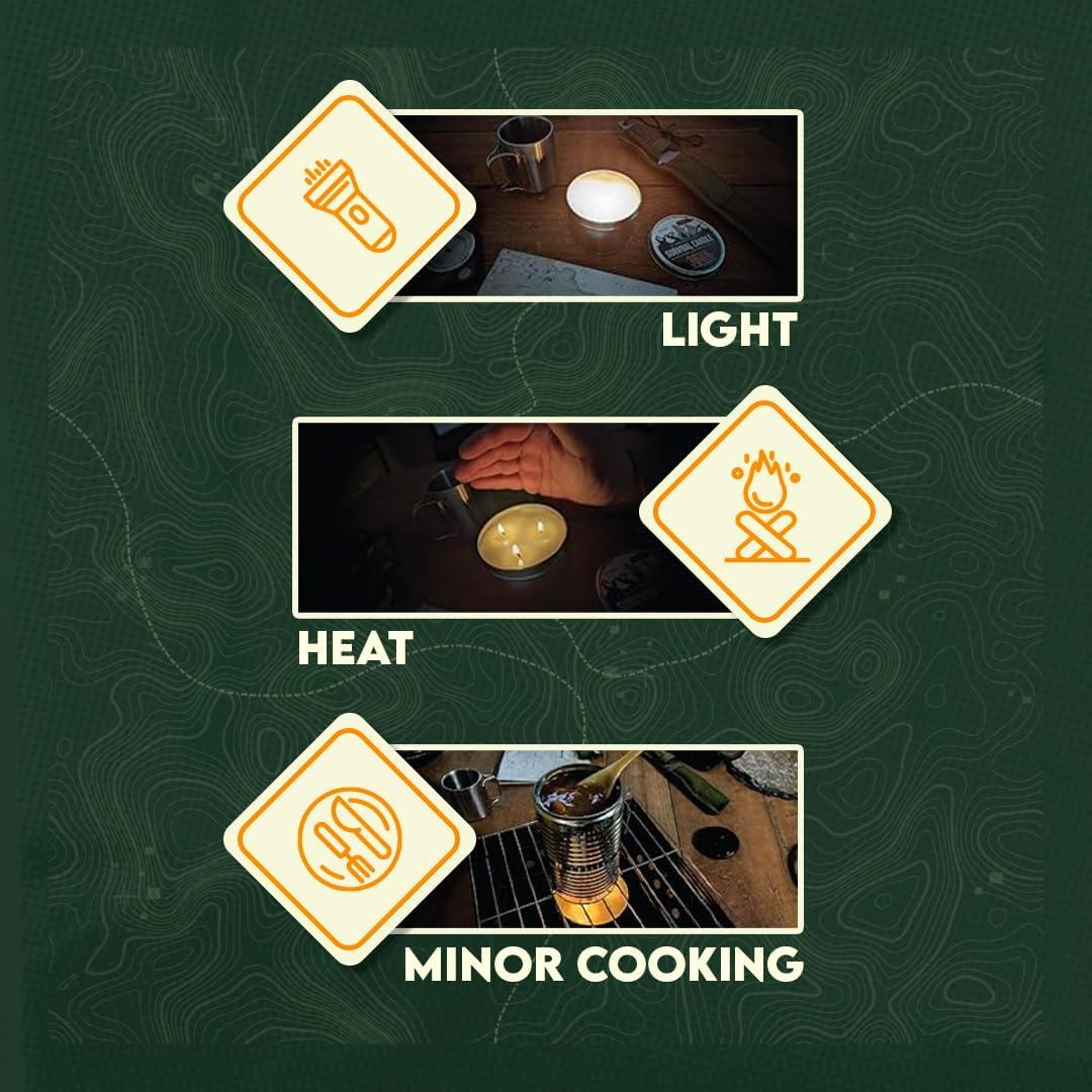 Vela de Emergencia 3 Mechas SE Survivor 36 Horas Cera Soja