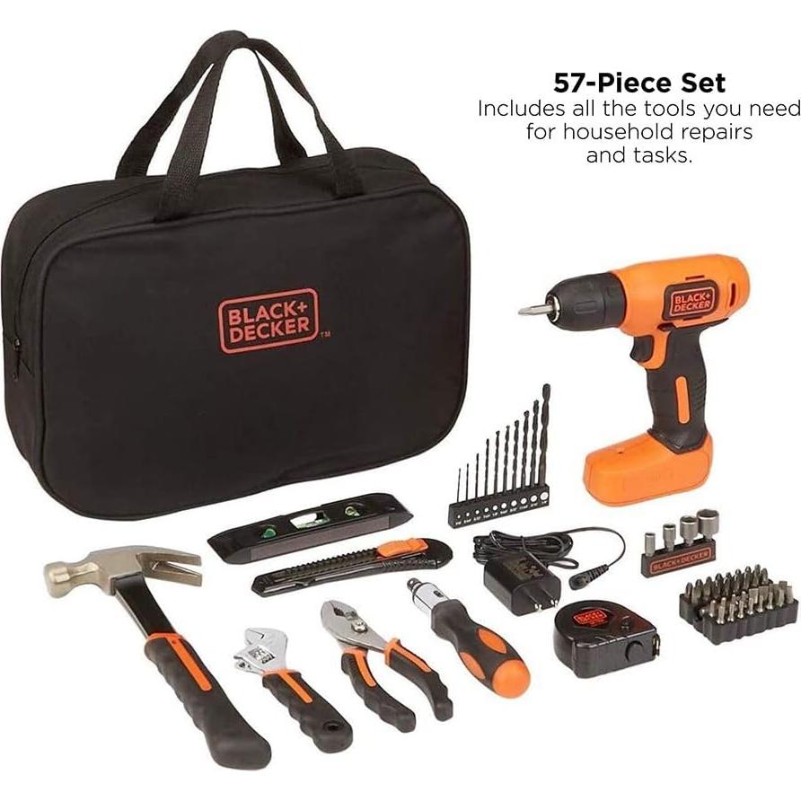 Kit de Herramientas Inalámbrico BLACK+DECKER 8V MAX 57 Piezas