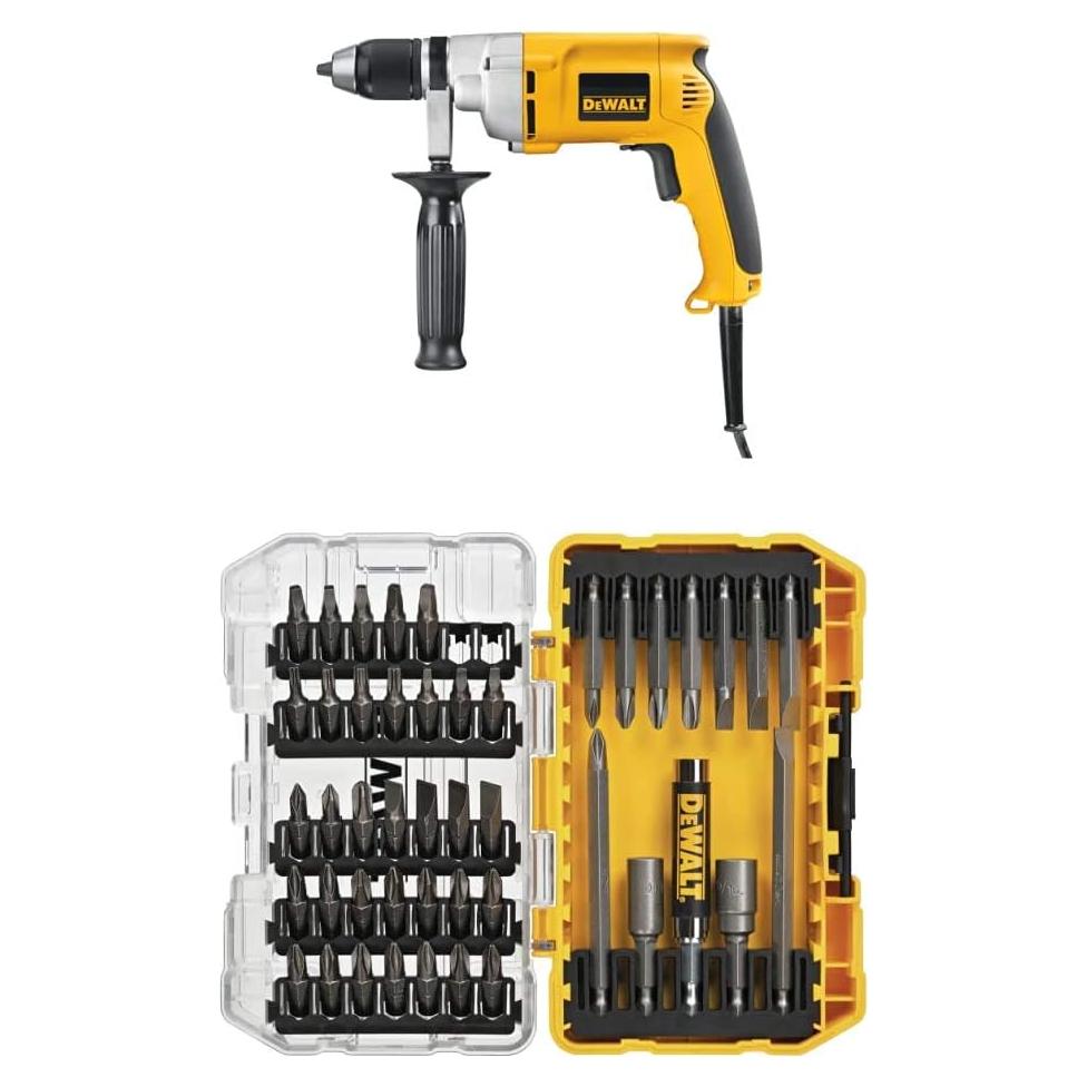 Taladro eléctrico DEWALT DW246 7.8A 1/2" con 45 brocas
