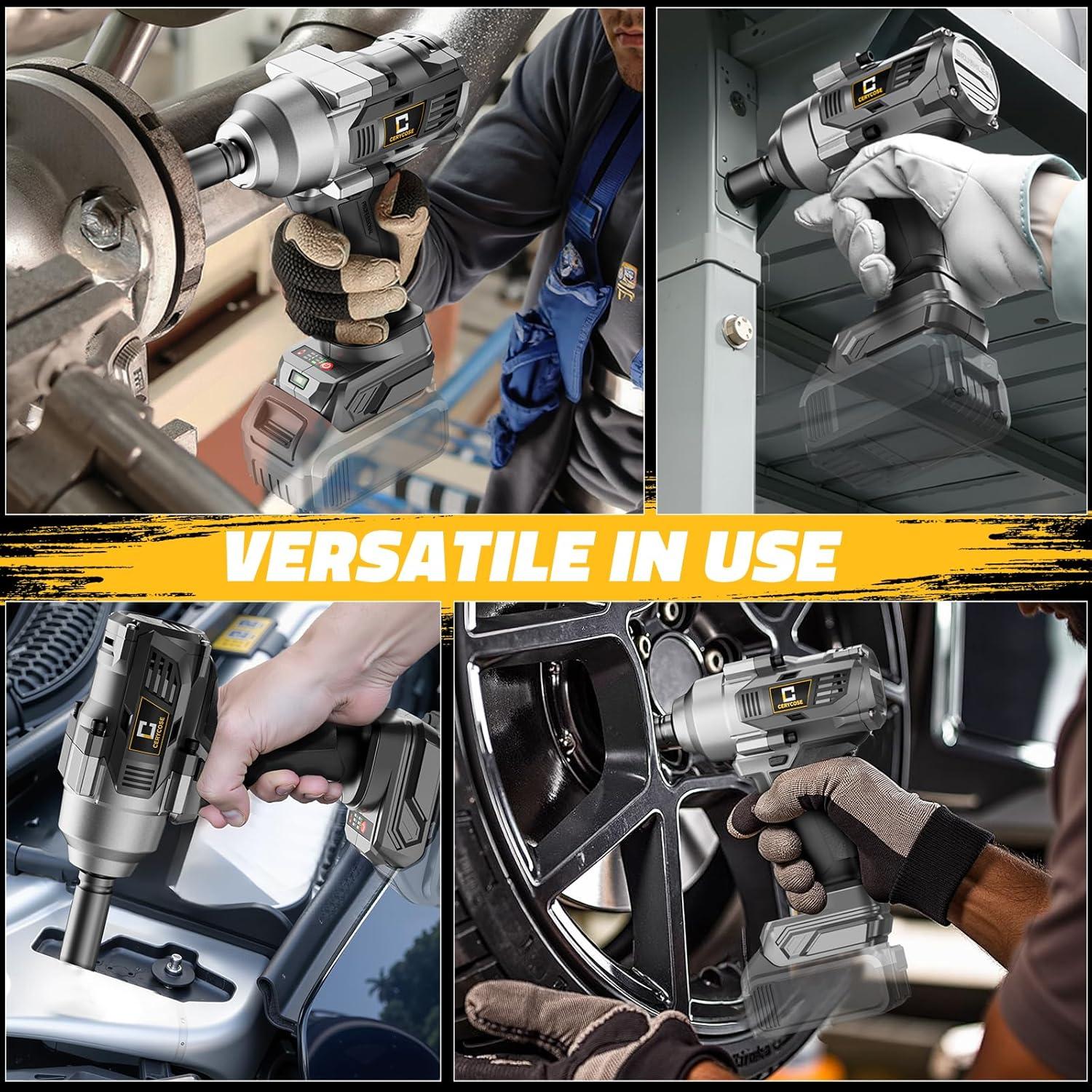 Llave de Impacto Inalámbrica 1/2" Cerycose 750FT-LBS LED