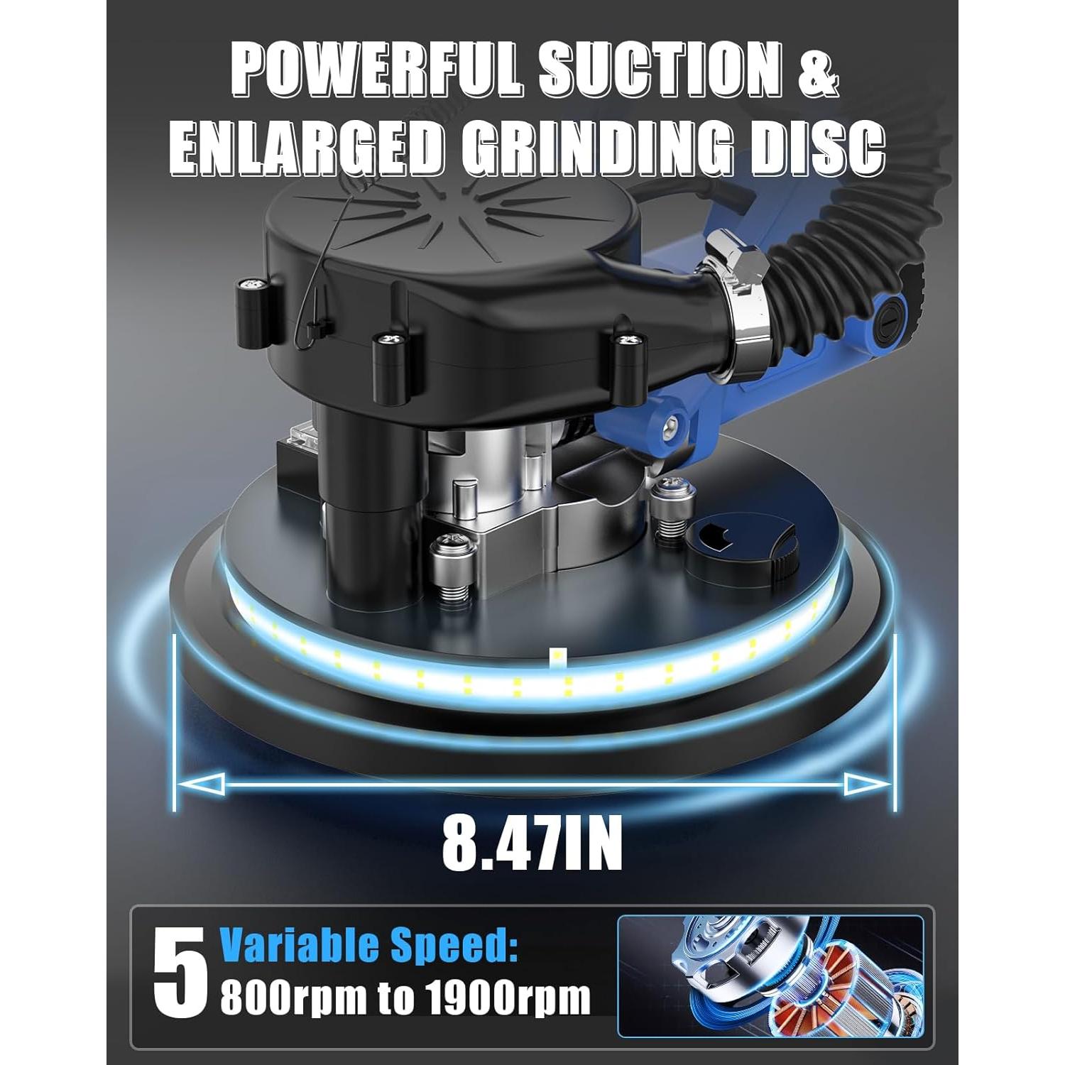 Lijadora de Paneles de Yeso AZZUNO 12A 5 Velocidades 800-1900RPM