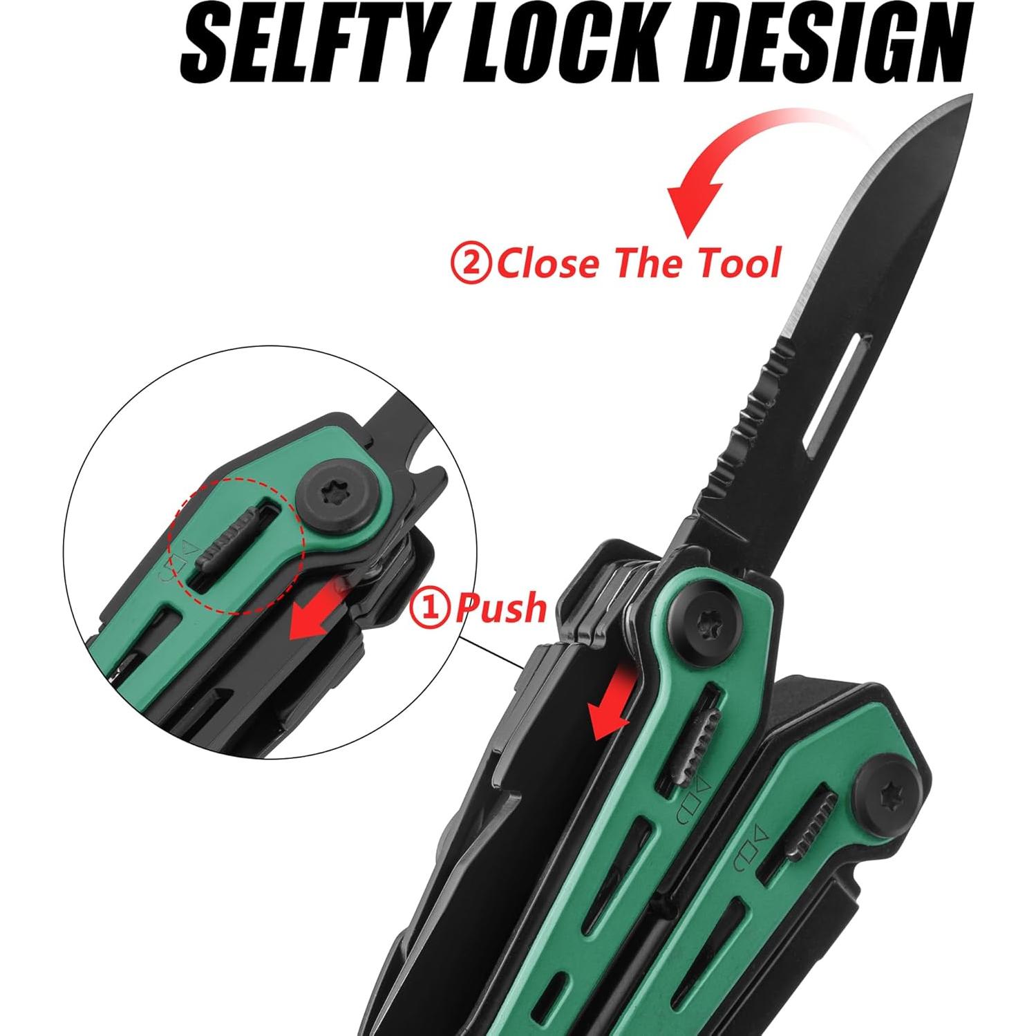 Multiherramienta 16-en-1 FLISSA de Acero Inoxidable Verde