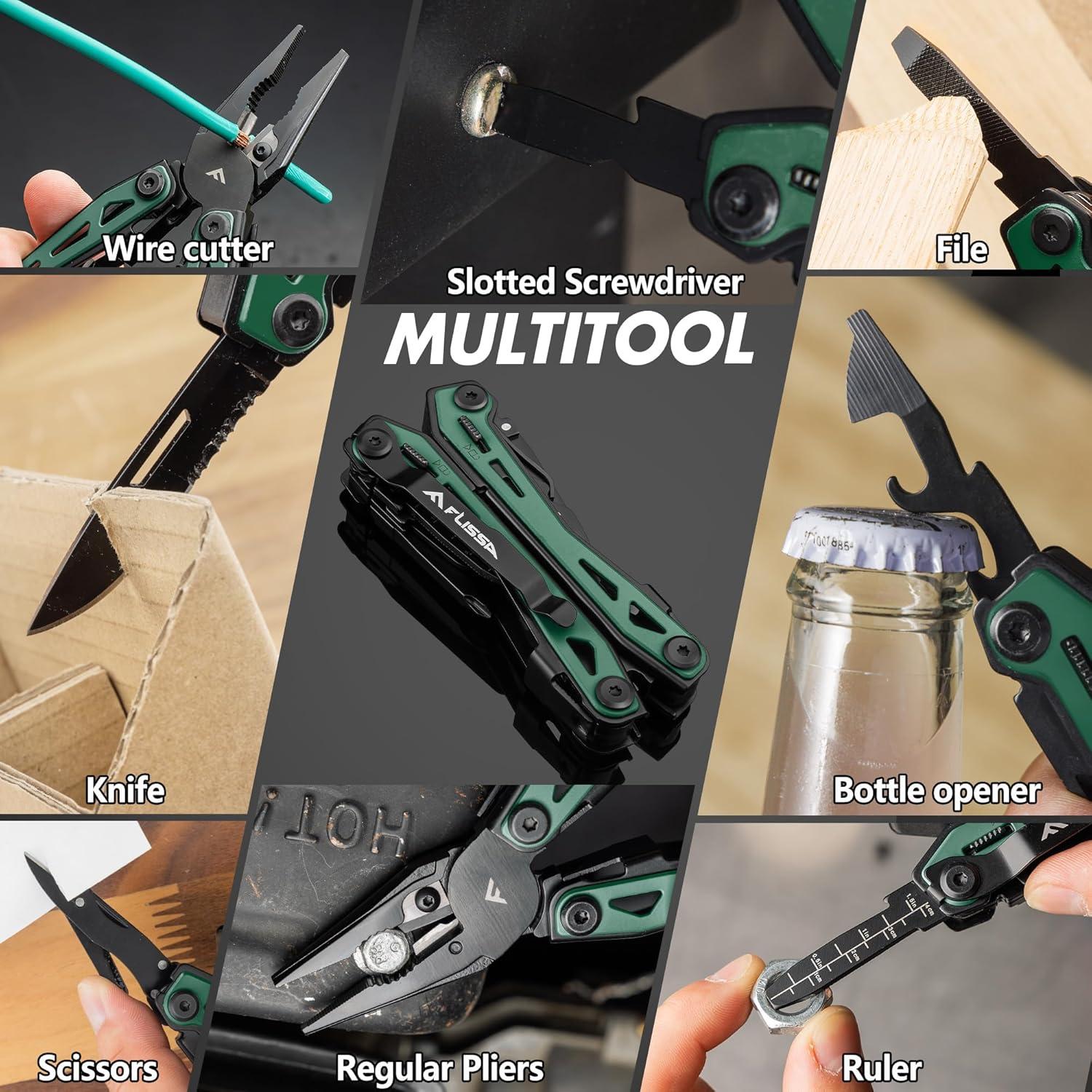 Multiherramienta 16-en-1 FLISSA de Acero Inoxidable Verde