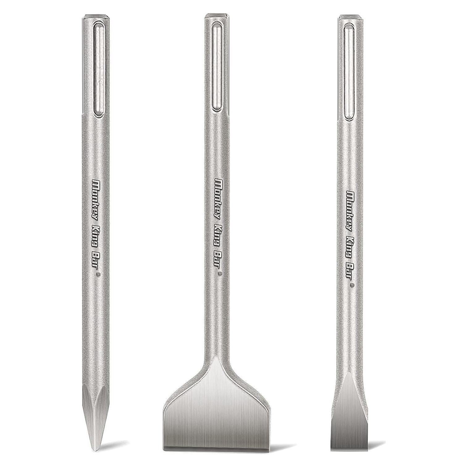 Juego de 3 Cinceles SDS Max Rey Mono 30.48CM para Demolición