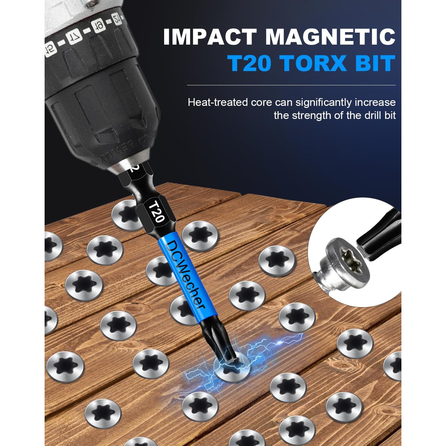 Paquete de 10 Puntas Torx T20 de 5.08 cm Acero S2 DCWecher