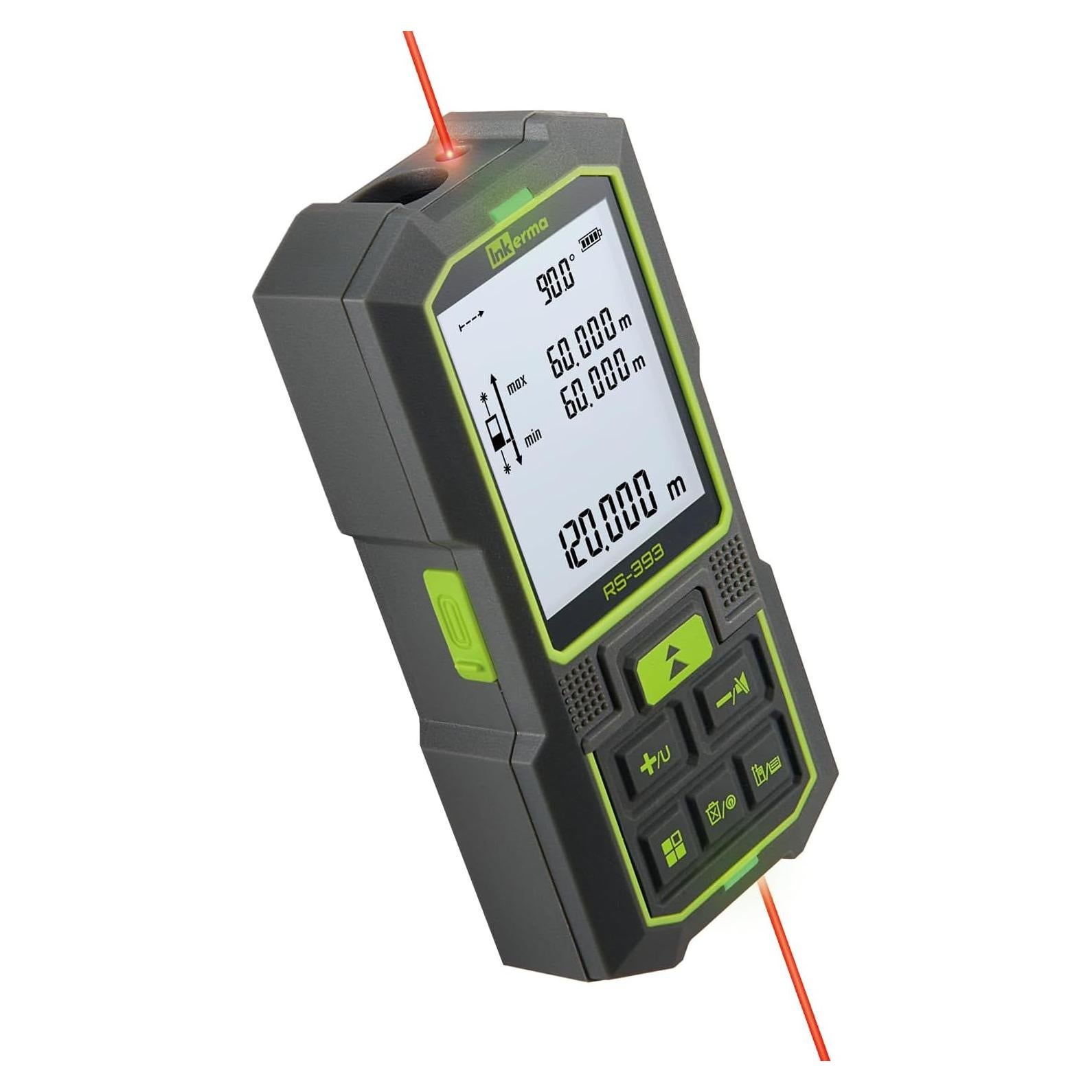 Medidor de Distancia Láser Inkerma RS-393, 120m, Recargable