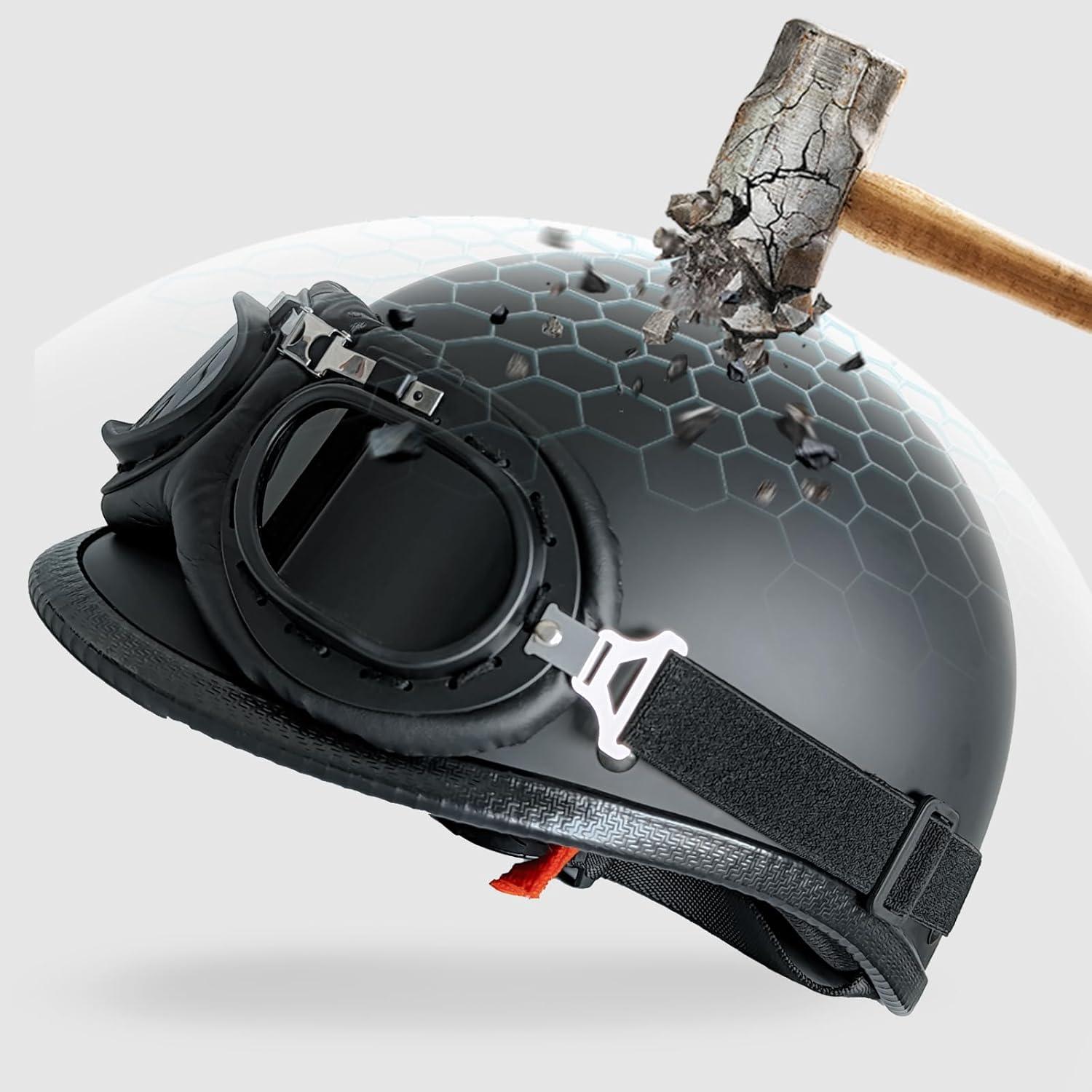 Casco de Motocicleta Medio DLPACKJ US-TKBD-NEWTWO Negro Mate