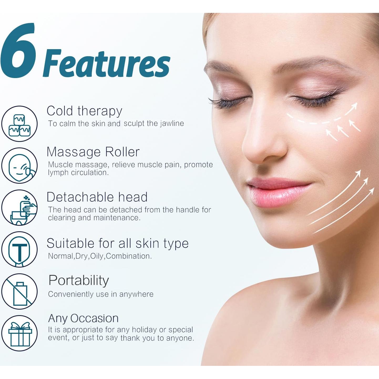 Rodillo de Hielo para Cara y Ojos ESARORA Alivio de Hinchazón